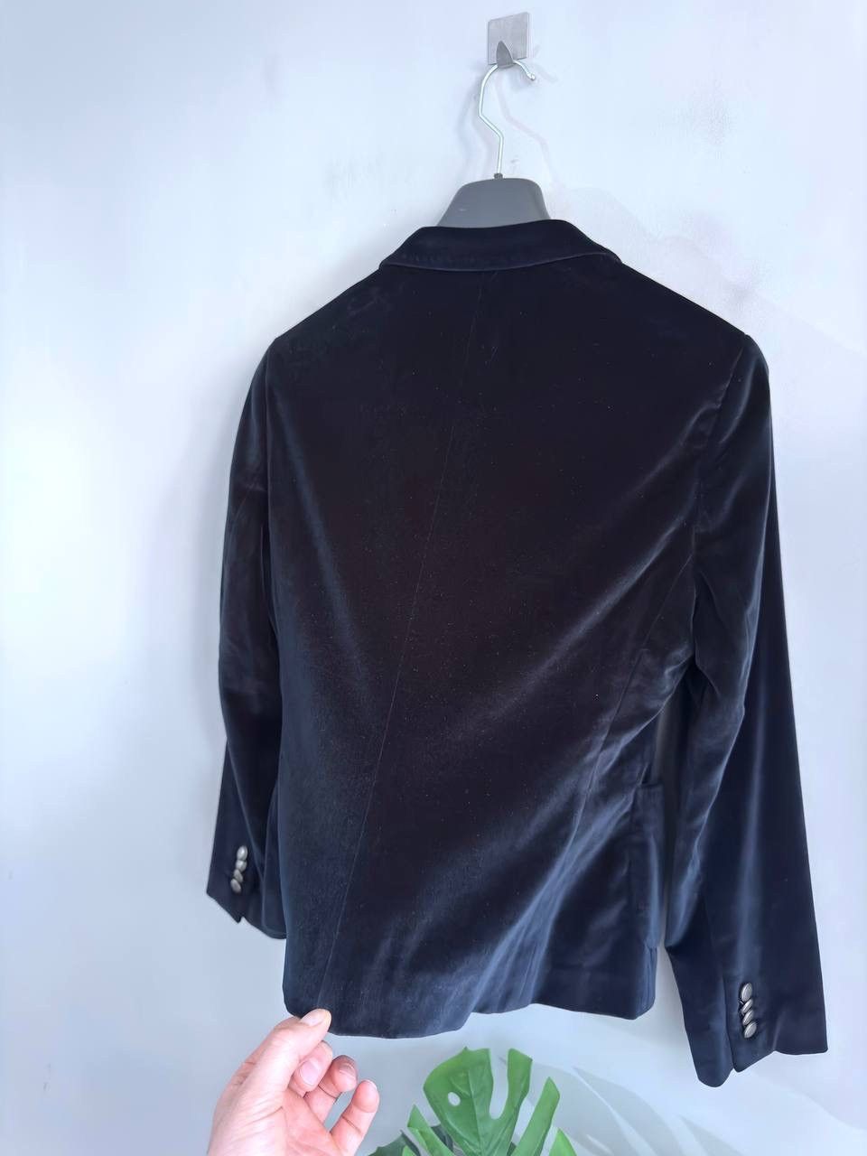 Tagliatore Tagliatore Women's Navy Velvet Blazer Made in Italy, 46/S Size S / US 4 / IT 40 - 17 Thumbnail