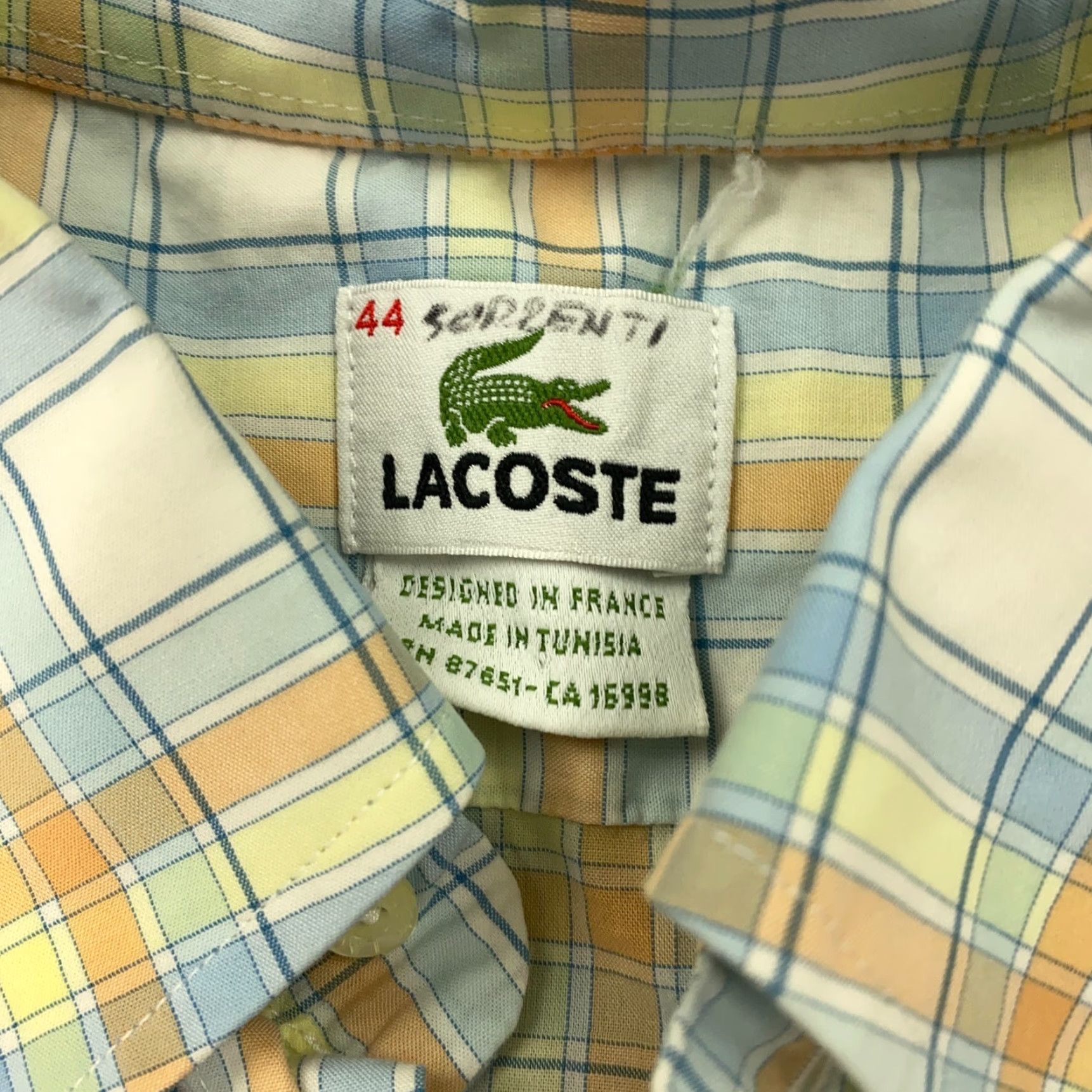 Lacoste VINTAGE Lacoste Mens Shirt Size 44 Long Sleeve Button-Down Collared Plaid Cotton Casual Size US XXL / EU 58 / 5 - 4 Thumbnail