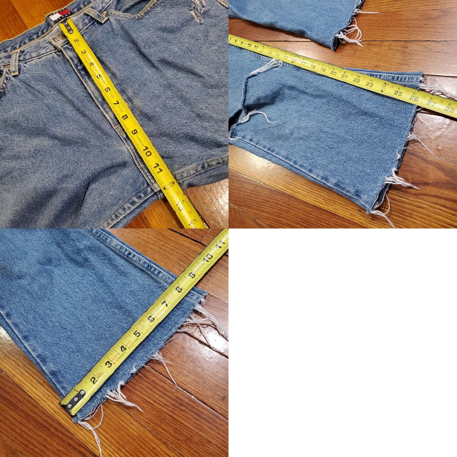 Tommy Hilfiger VINTAGE Tommy Hilfiger Jeans Juniors 13/32 Blue High Rise Straight Distressed Size 34" / US 12 / IT 48 - 9 Thumbnail