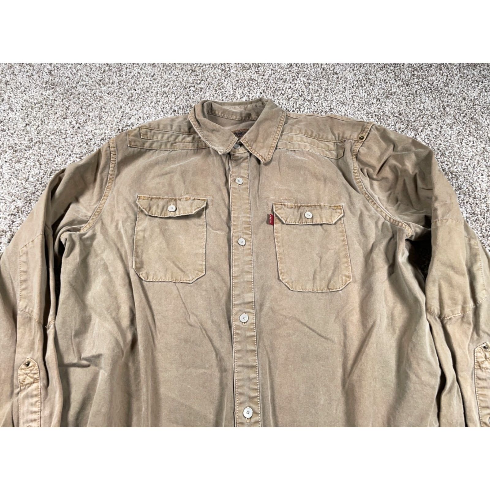 Levi's Levi's Shirt Men Large Brown Twill Heavyweight Oversized Button-Up Workwear Casual Long Sleeve Grunge Retro Mens Size US L / EU 52-54 / 3 - 4 Thumbnail