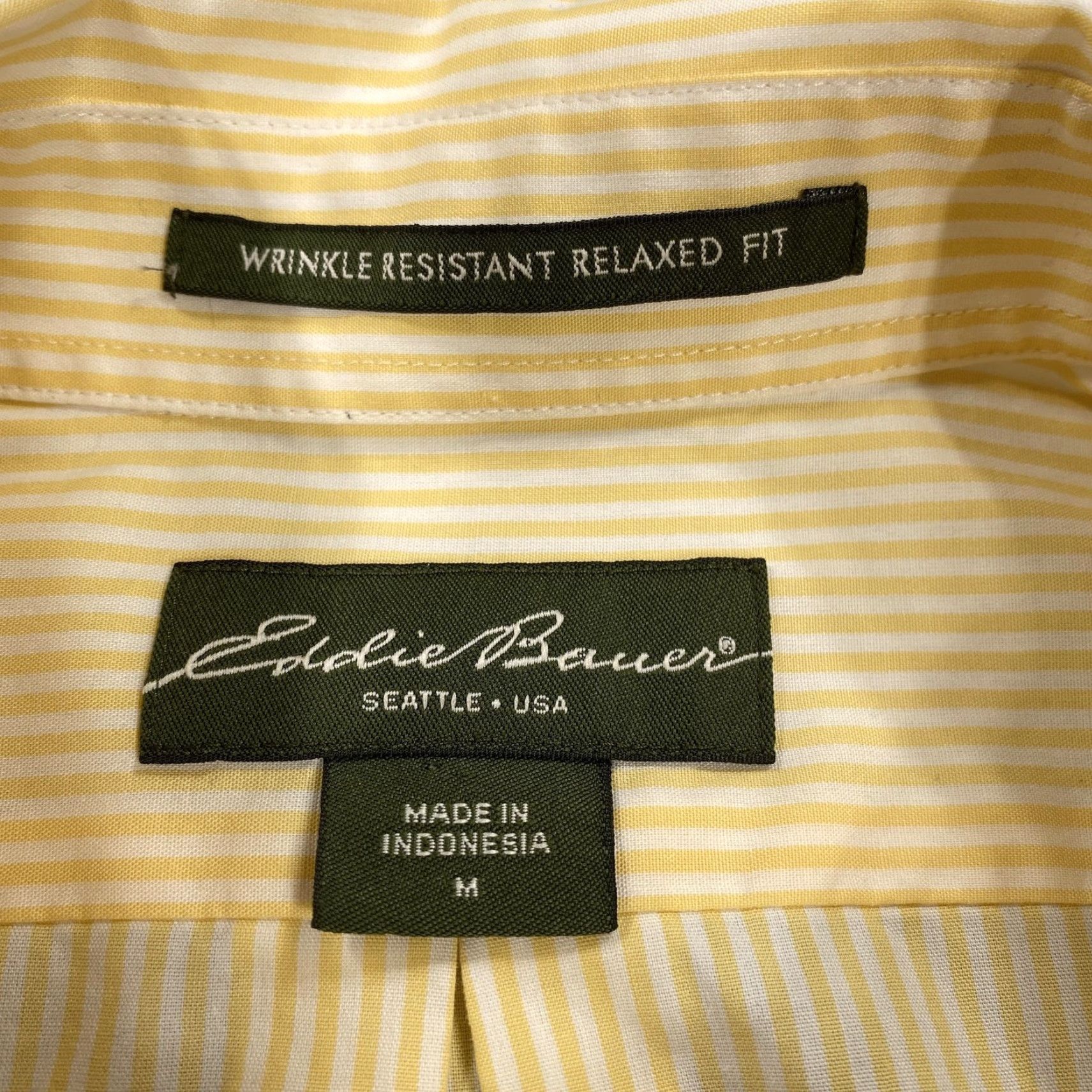Eddie Bauer Eddie Bauer Shirt Mens Medium Yellow Striped Long Sleeve Button-Up Relaxed Fit Size US M / EU 48-50 / 2 - 3 Thumbnail