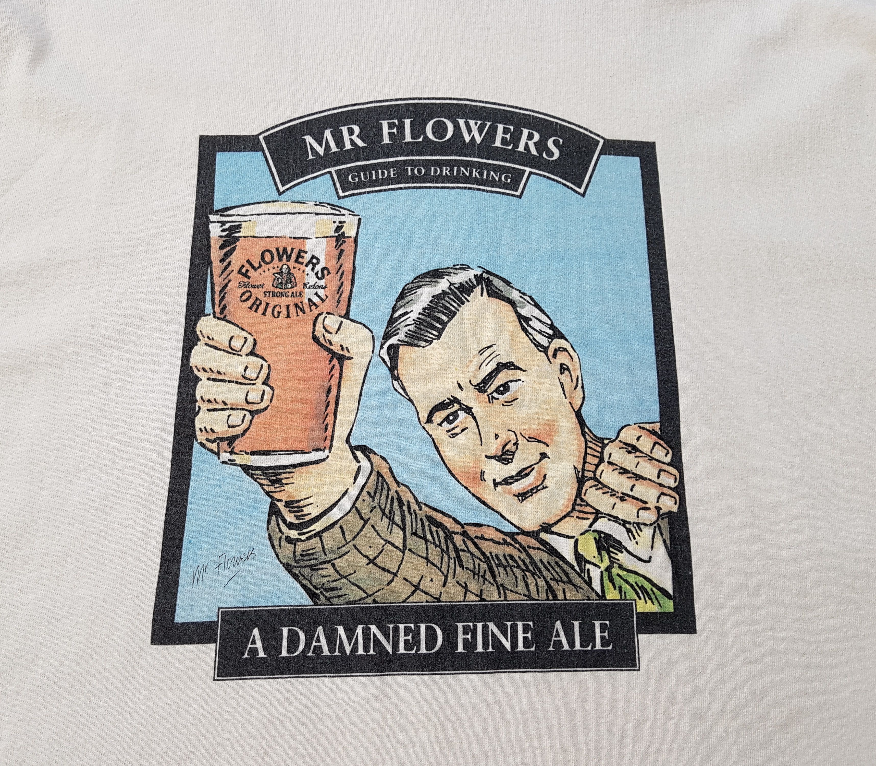 Vintage Mr. Flowers A Damned Fine Ale Vintage 90s Single Stitch Tee Size US XL / EU 56 / 4 - 4 Thumbnail