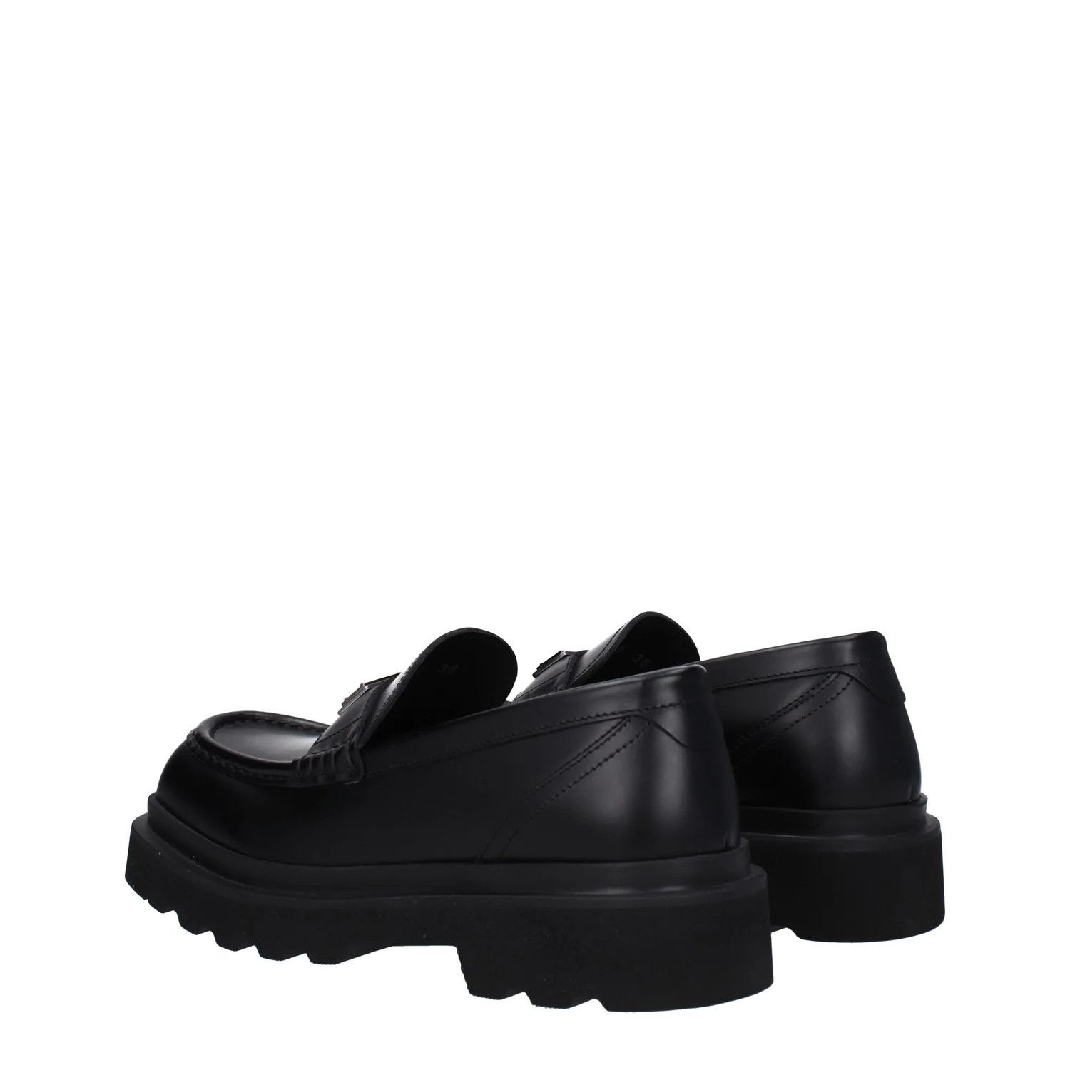 Dolce & Gabbana ob1o1e1124 Leather Loafers in Black Size US 7 / IT 37 - 4 Thumbnail