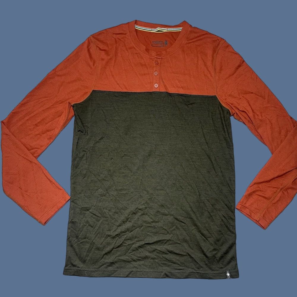 Smartwool SmartWool Merino Wool Blend Henley Style T-Shirt Long Sleeve Mens S Black Striped Pullover Regular Fit Activewear Hiking Shirt Size US S / EU 44-46 / 1 - 1 Thumbnail