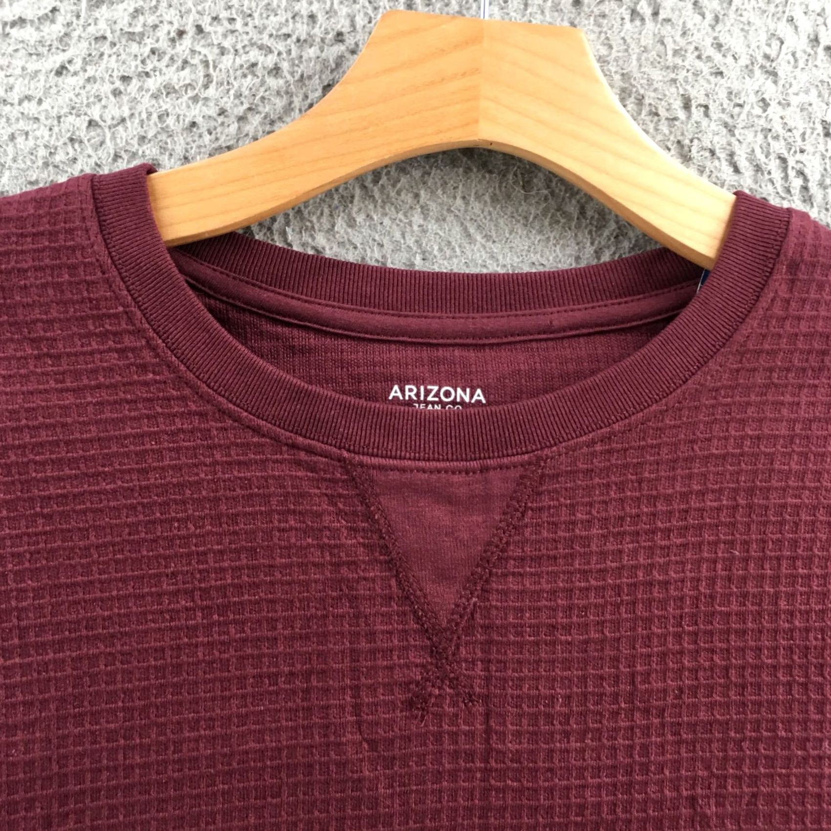 Vintage Arizona Jean Co Sweatshirt Mens L Burgundy Cotton Long Sleeve Waffle Pullover NEW Size US L / EU 52-54 / 3 - 3 Thumbnail