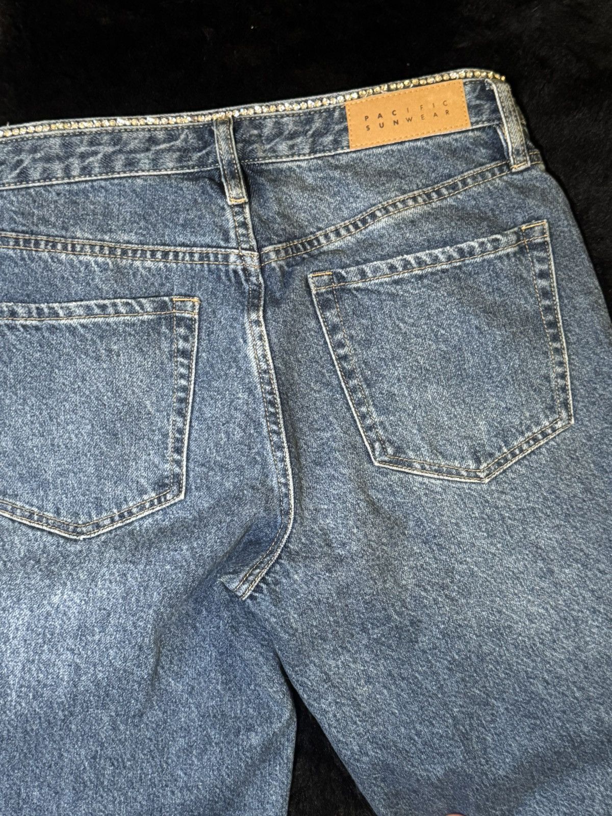 Pacsun PacSun Rhinestone Waistband 90s straight Jeans Size 26" / US 2 / IT 38 - 5 Thumbnail