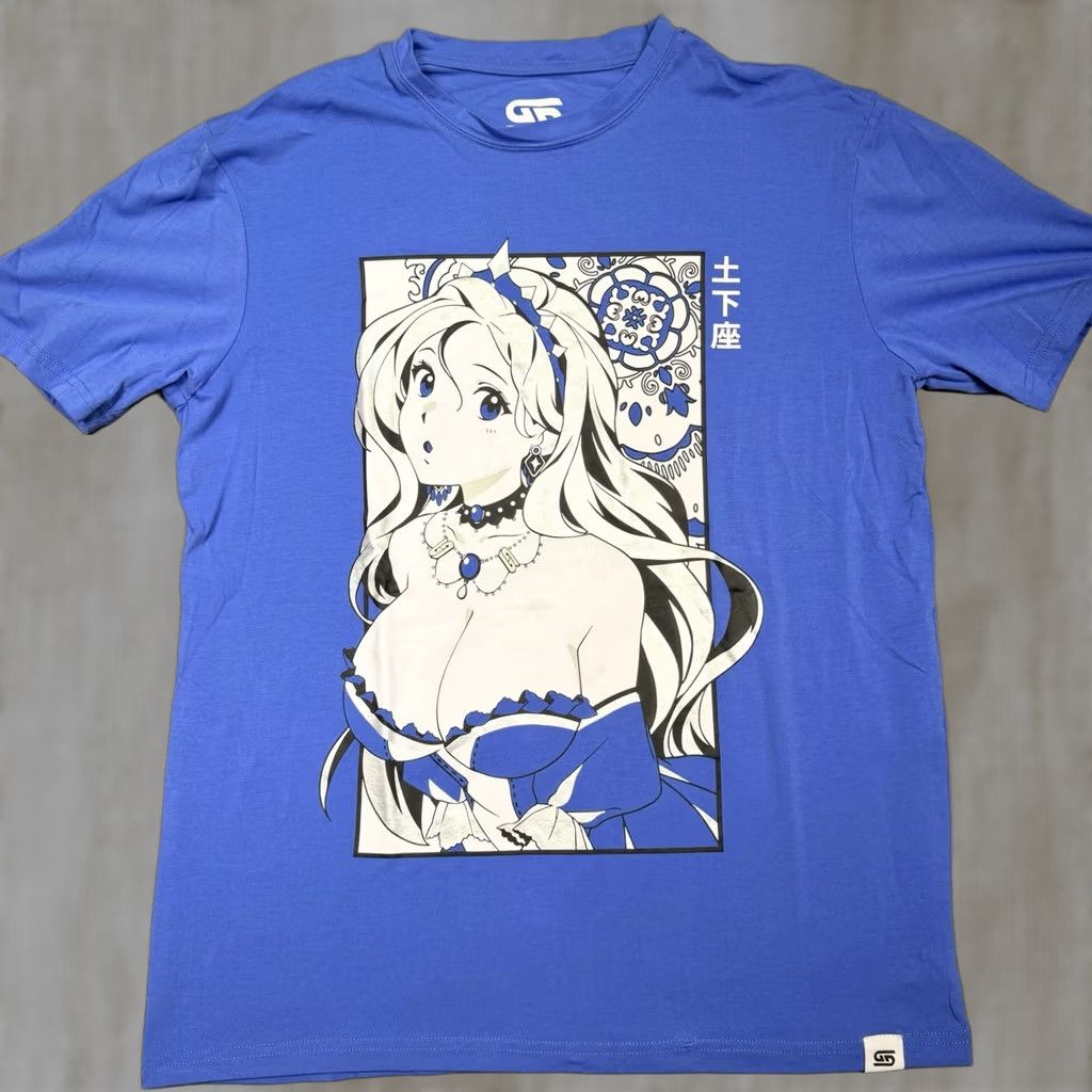 Vintage Gamer Supps L Blue Anime Shirt Men’s Princess Waifu Girl Dress Size 42R - 1 Thumbnail