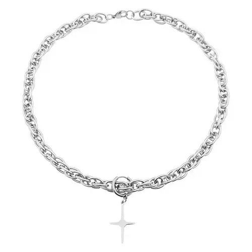 Other Titanium Steel Cross Star Pendant Necklace for Men Women Size ONE SIZE - 3 Thumbnail