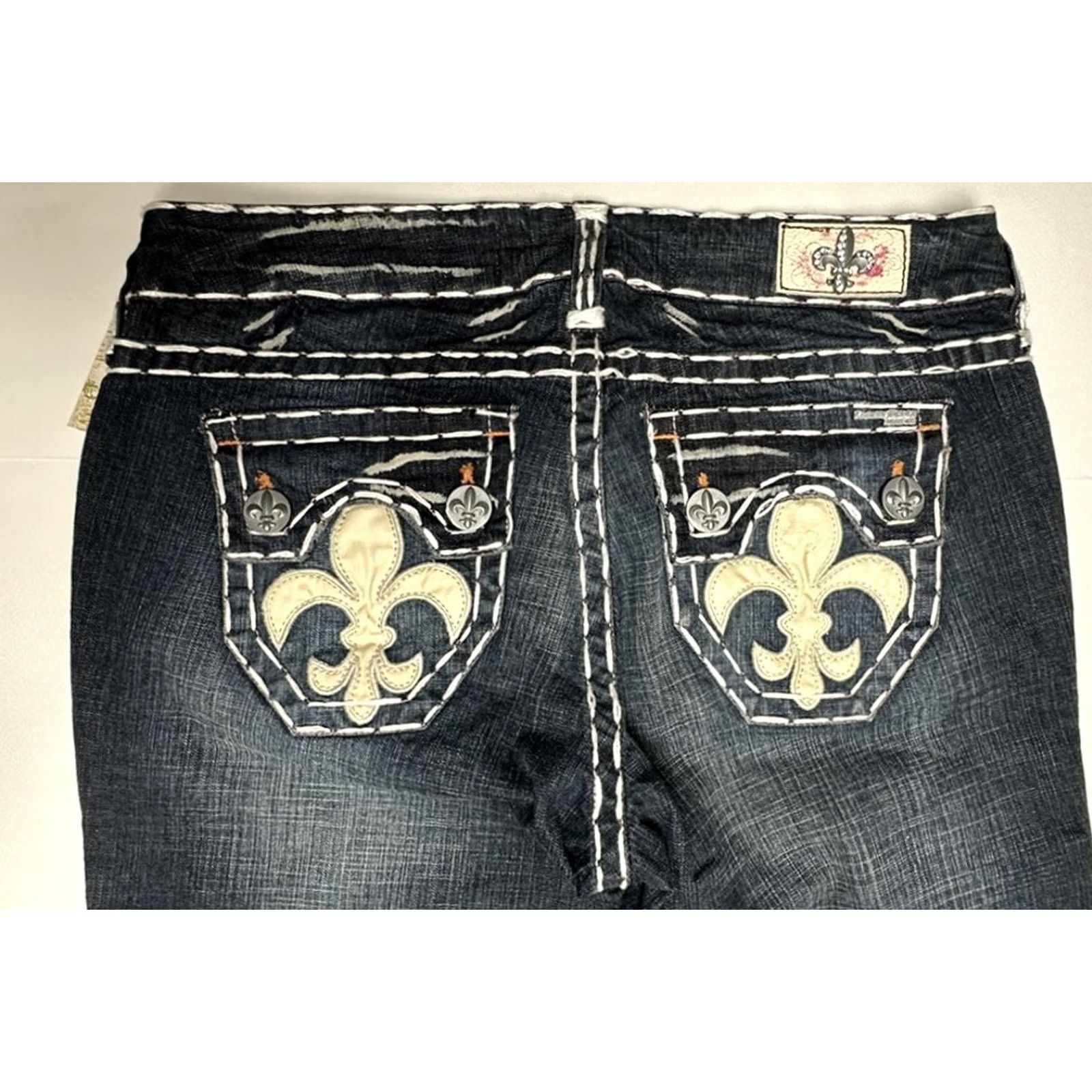 Vintage VINTAGE Laguna Beach Jeans Womens 30 x 32 Suede Pocket Fleur D Lis Boot Cut ND2027P Regular Women Size 30" / US 8 / IT 44 - 8 Thumbnail