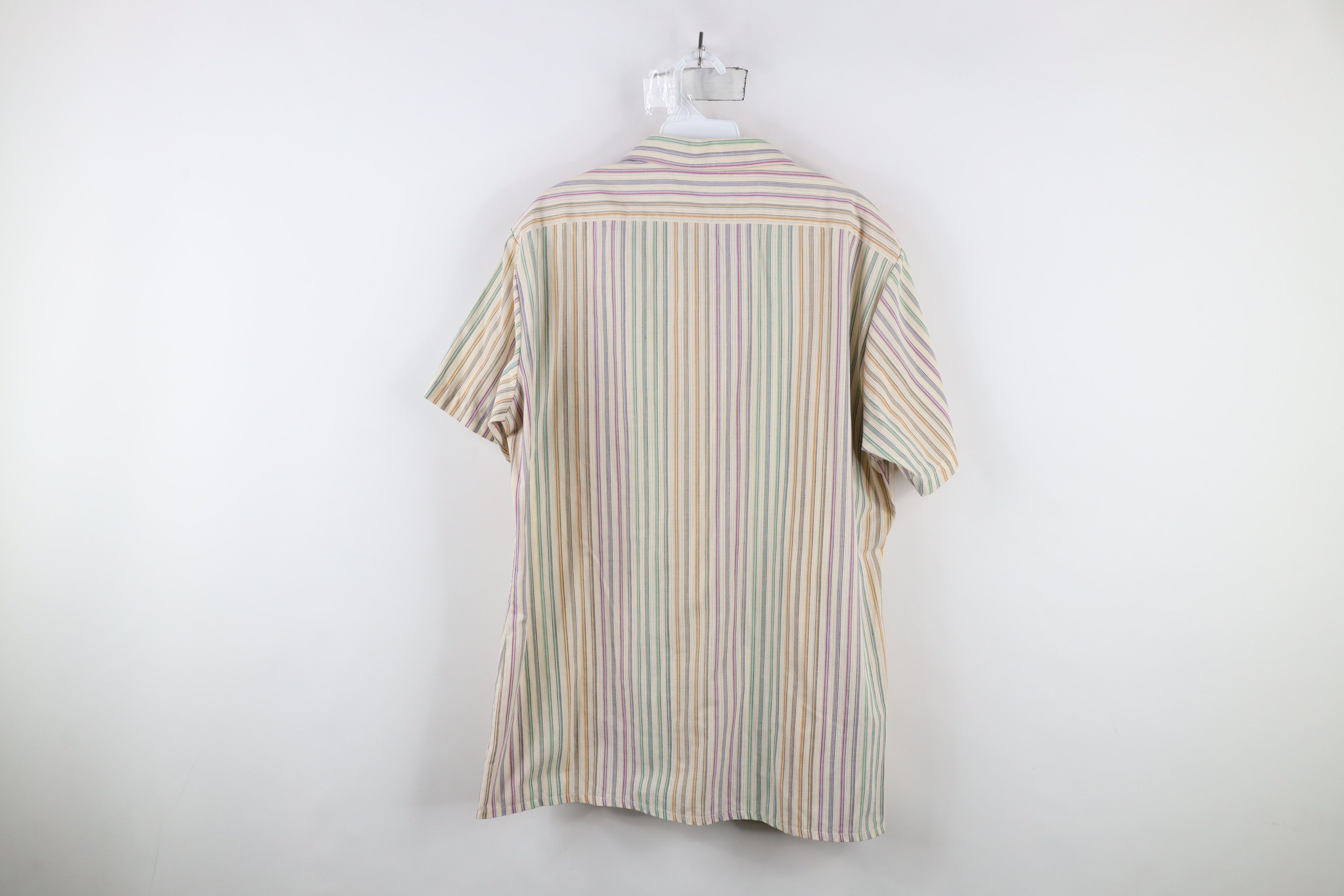 Vintage Vintage 70s Streetwear Collar Rainbow Striped Button Shirt Size US L / EU 52-54 / 3 - 11 Thumbnail