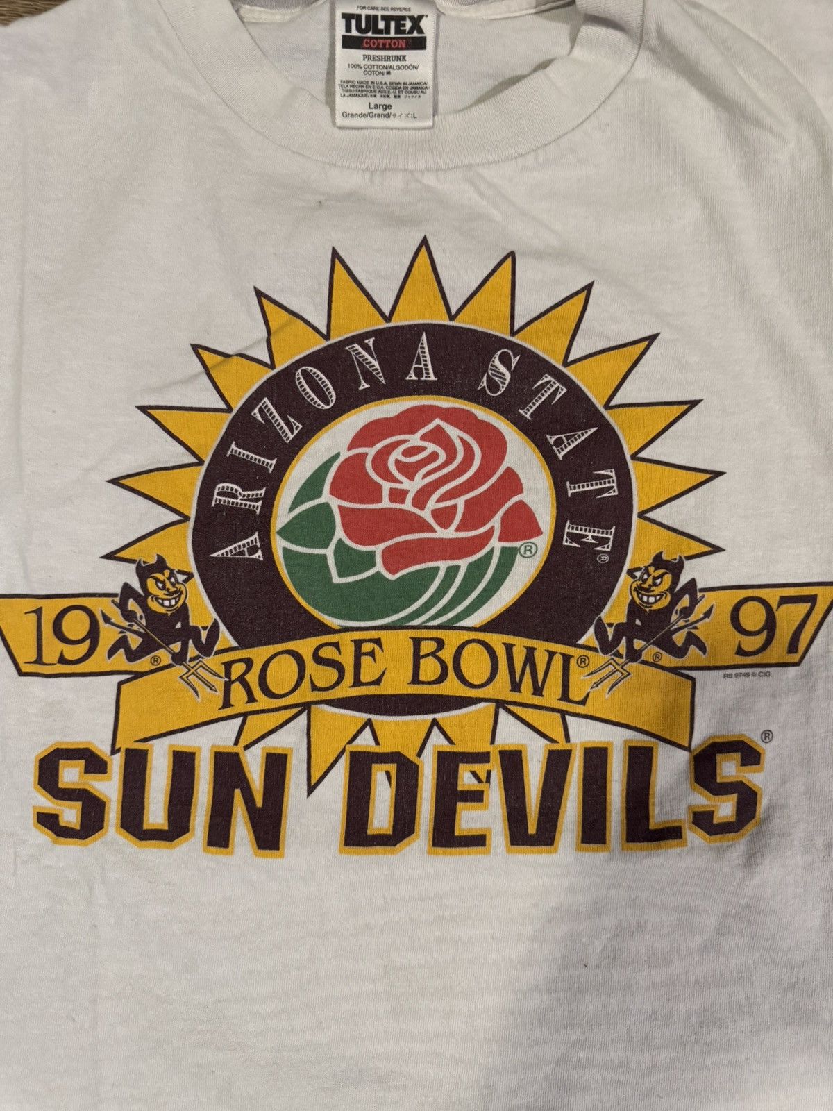 Tultex × Vintage Vintage Arizona State Sun Devils Rose Bowl 1997 Shirt Size US L / EU 52-54 / 3 - 2 Thumbnail