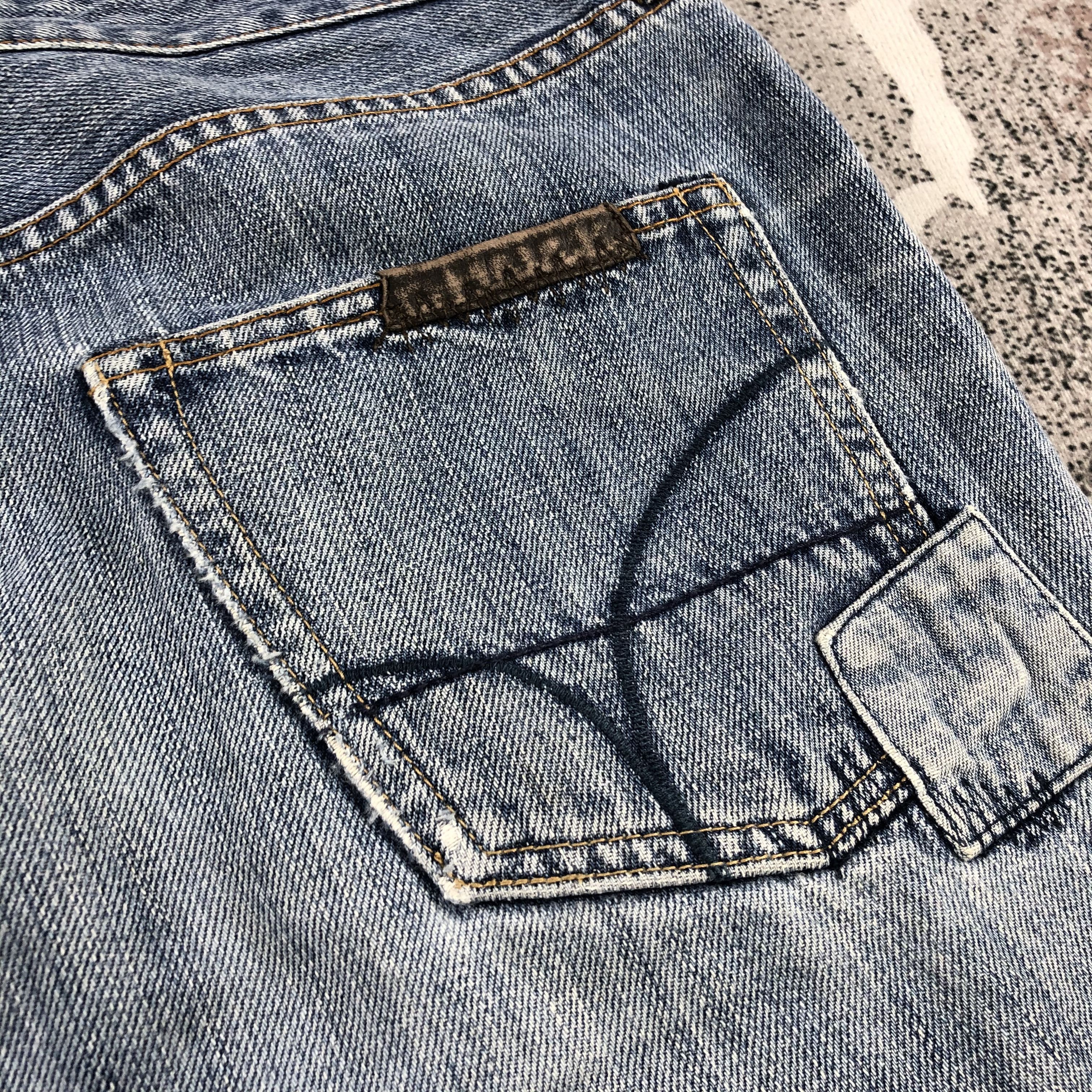 Japanese Brand Back Number Jeans Patchwork Cropped Denim KJ754 Size US 34 / EU 50 - 8 Thumbnail