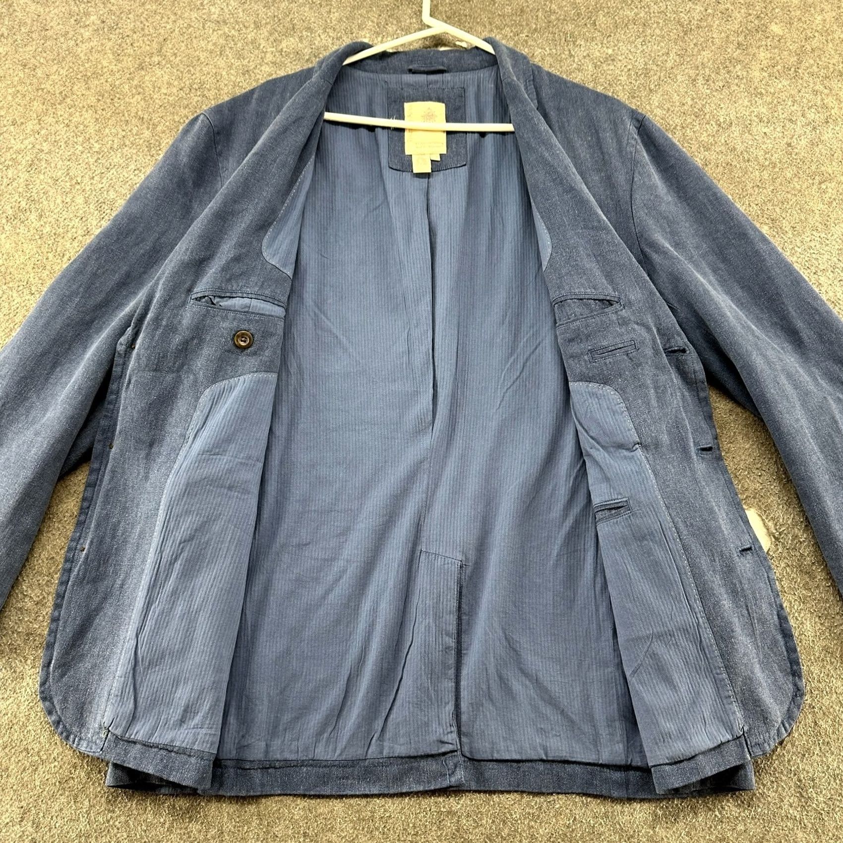 The Territory Ahead Territory Ahead Blazer Mens 42R Blue Jacket Solid Casual business Mens 90s Coat Blazer Single-Breasted Notch Lapel Shirt? Size 42R - 2 Thumbnail