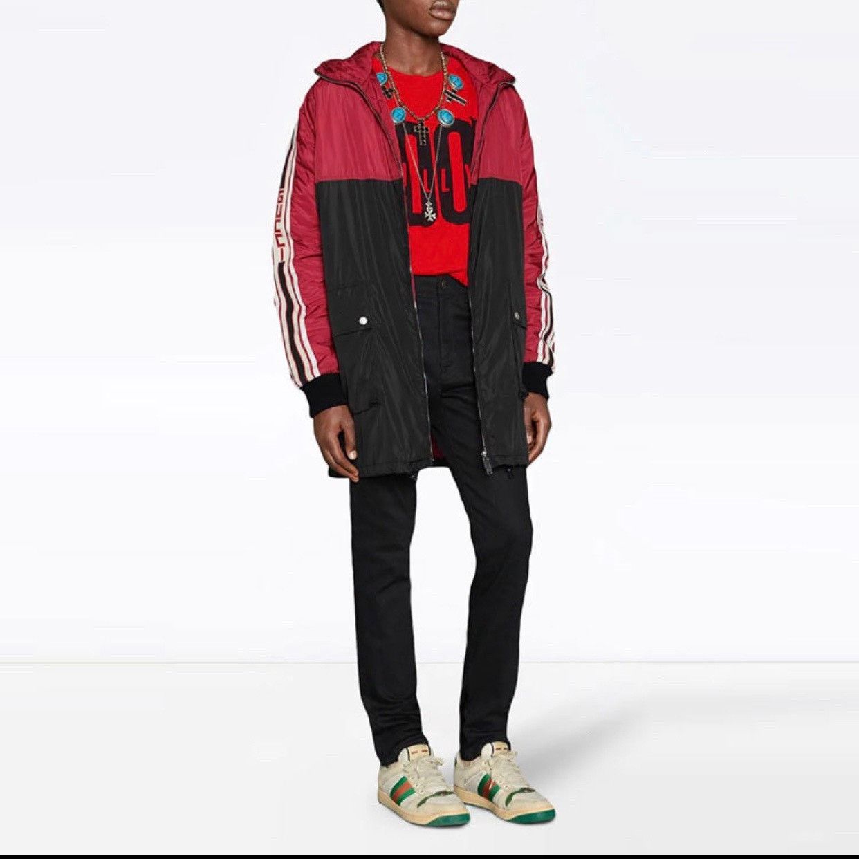 Gucci Gucci side webbing color-blocked hooded windbreaker jacket Size US M / EU 48-50 / 2 - 6 Thumbnail