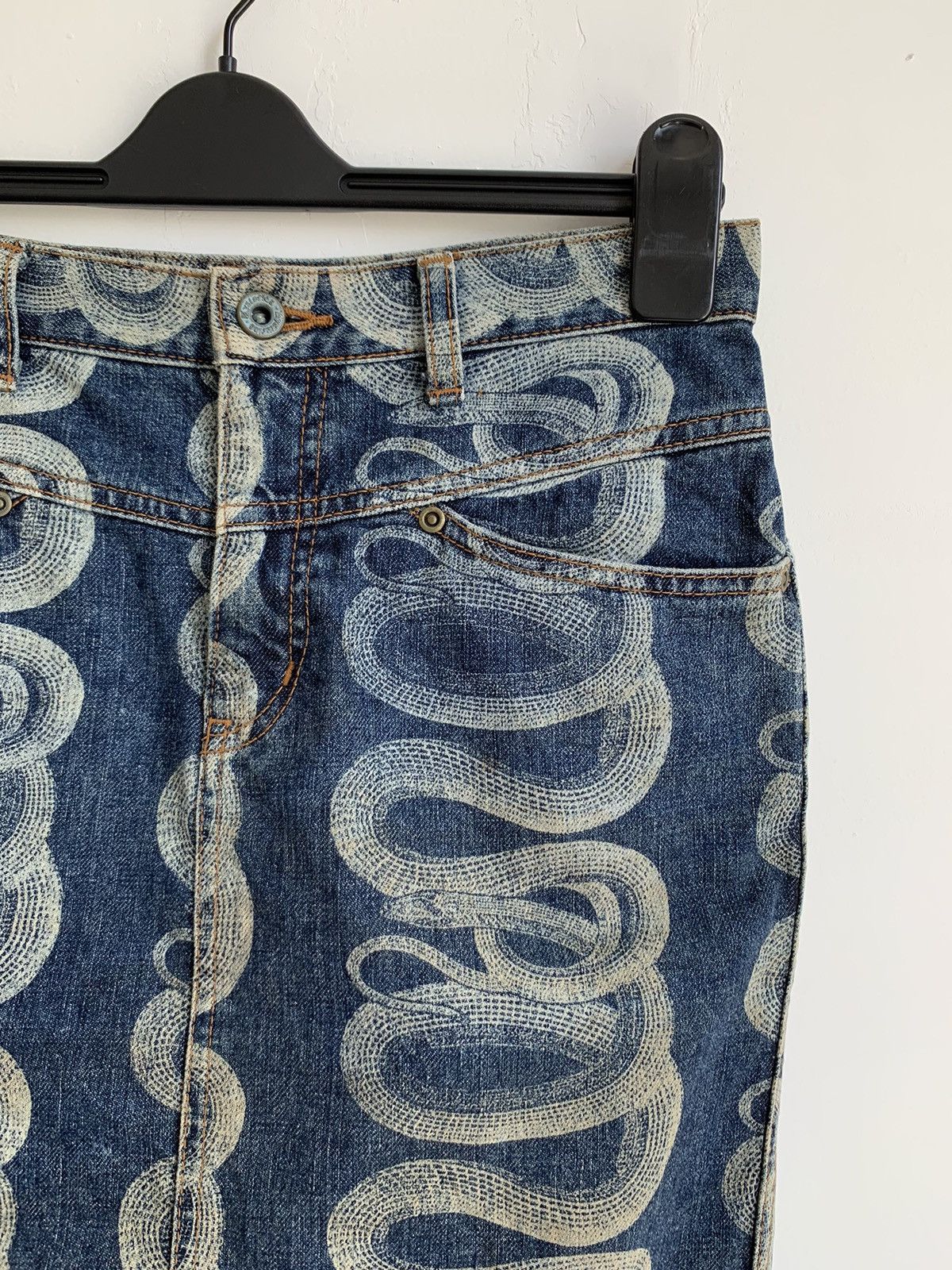 Hysteric Glamour 2000s Hysteric Glamour Snake Denim Skirt y2k Size 29" - 8 Thumbnail