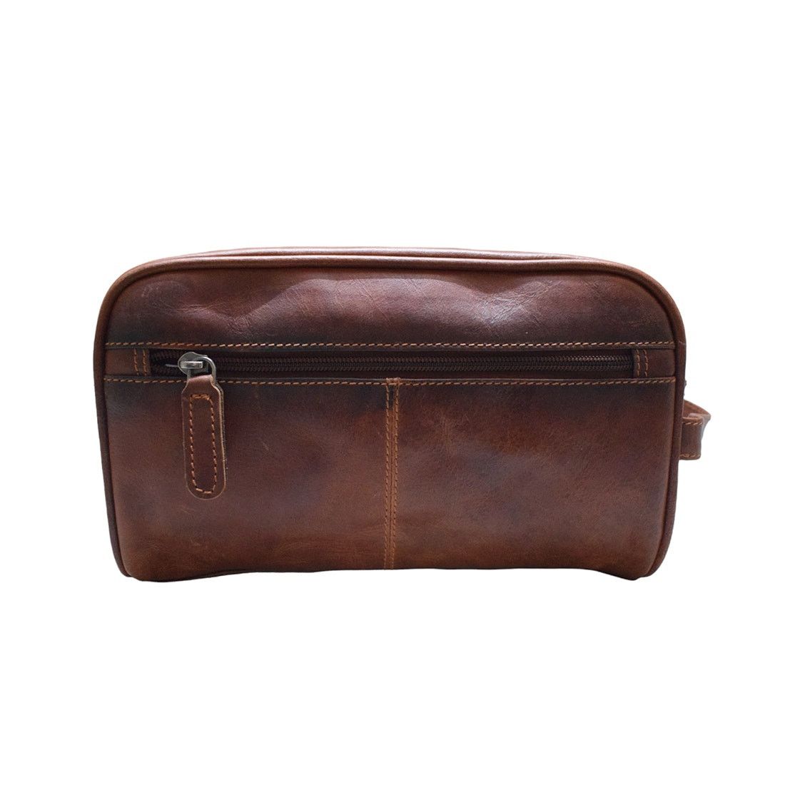 Handmade New Genuine Leather Toiletry Bag Dark Rustic Reddish Brown Size ONE SIZE - 5 Thumbnail