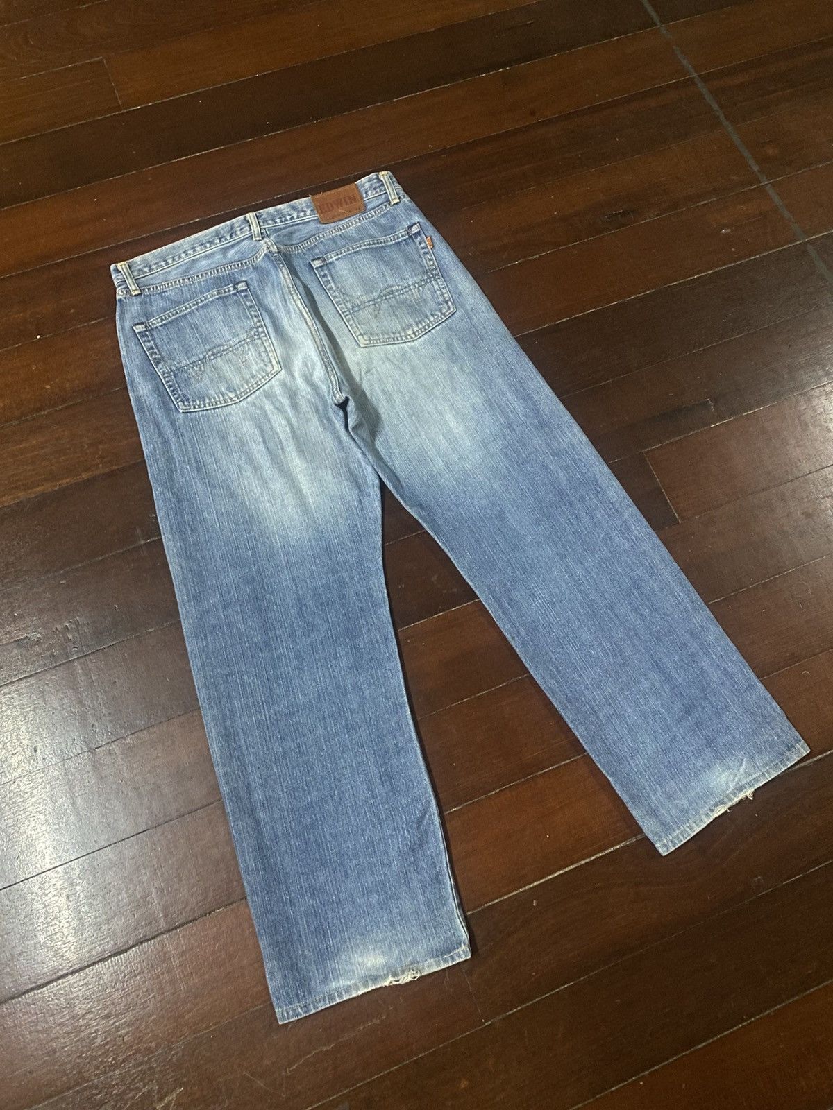 Edwin Vintage 90s Edwin 505 X mud wash distressed selvedge jeans Size US 37 - 10 Thumbnail