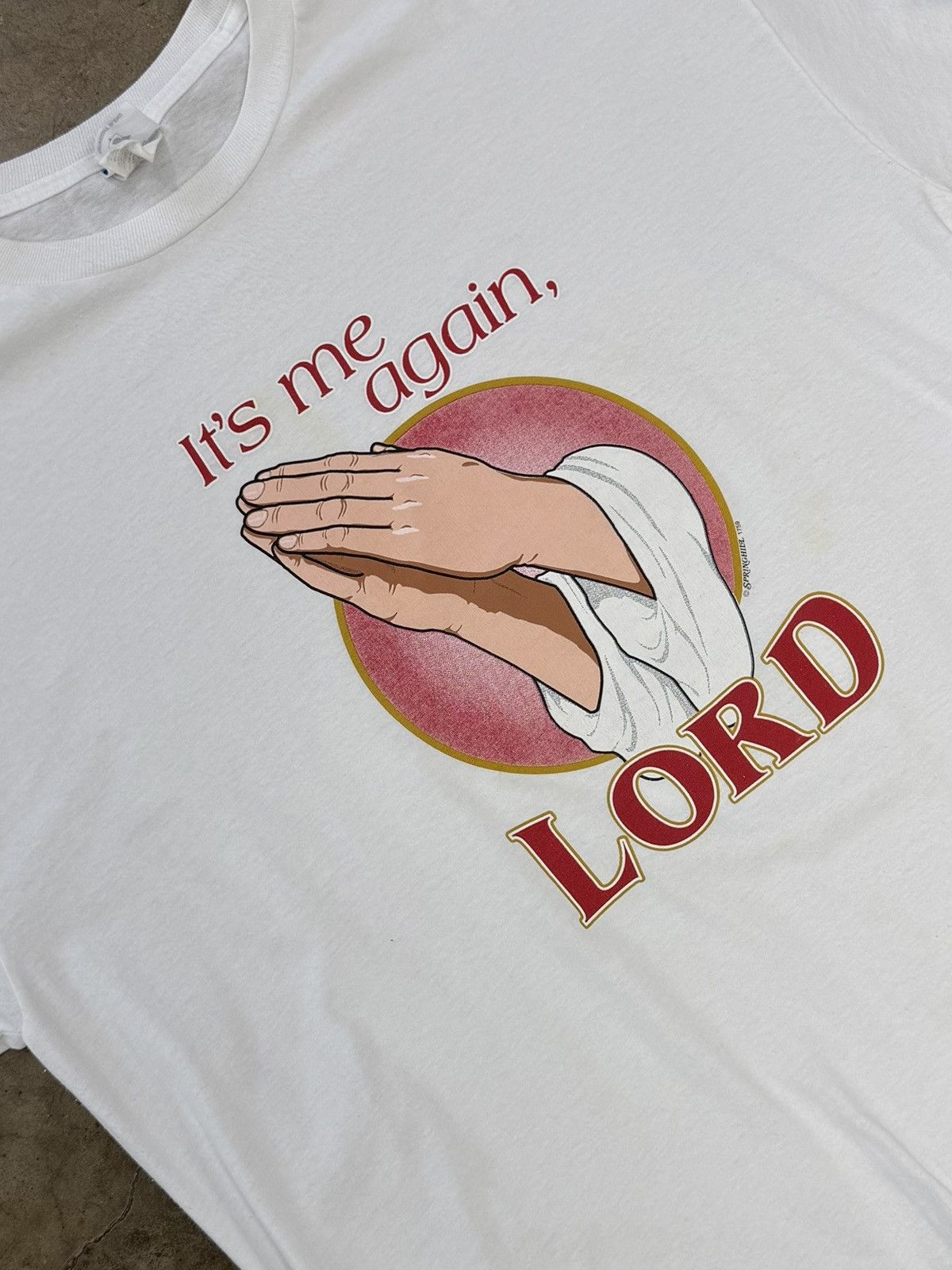 Vintage Vintage It's Me Again Prayer Hands Religious Jesus Tee XXL Size US XXL / EU 58 / 5 - 1 Thumbnail
