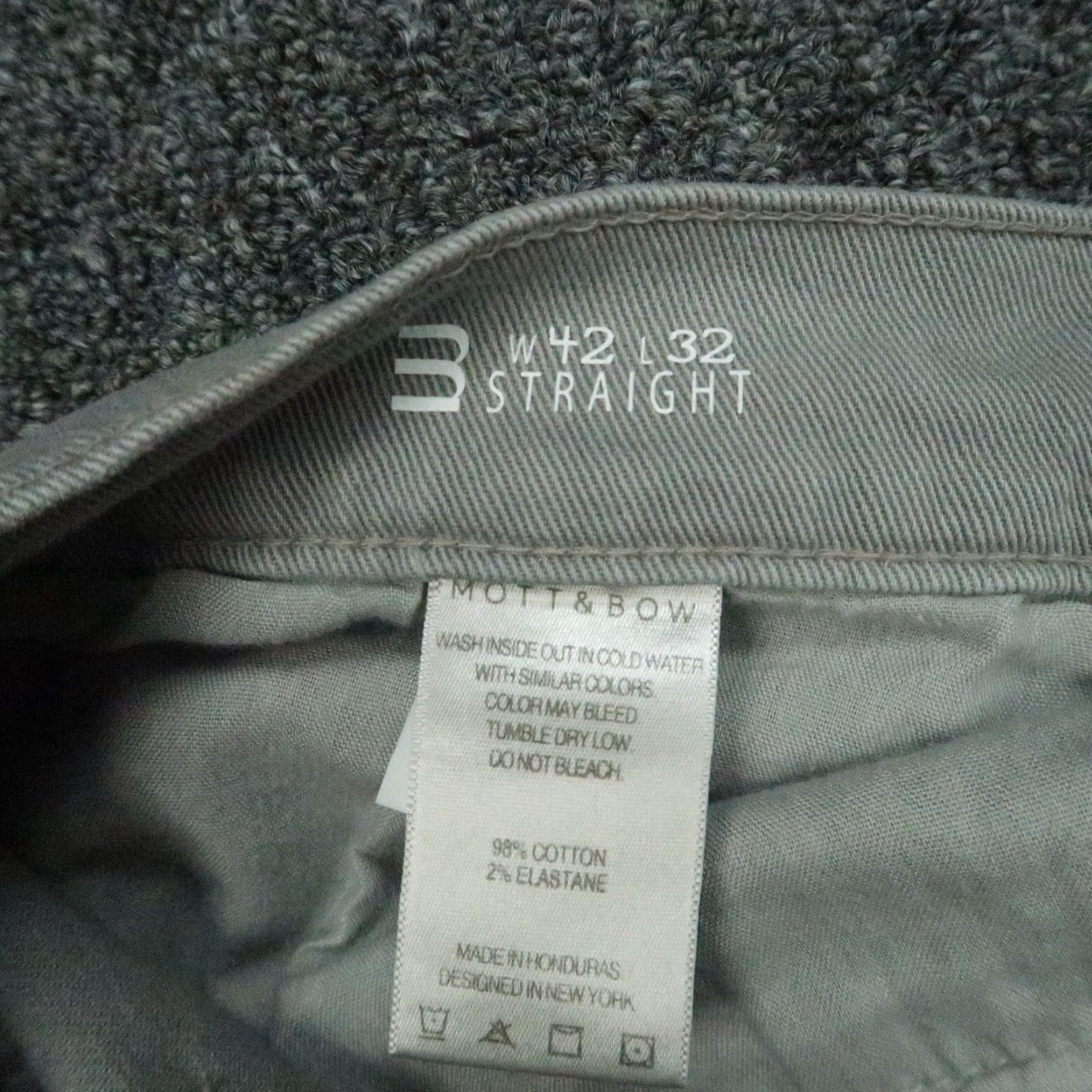 Mott & Bow Mott & Bow Jeans Mens 42x32 Gray Mercer 5 Pocket Straight Stretch Denim Size US 42 / EU 58 - 7 Thumbnail
