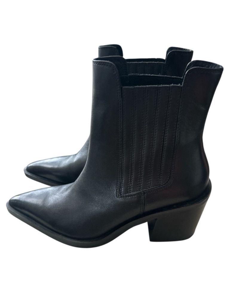 Zara NWOT Zara Ankle Cowboy Boot Black Size 41 or 10US women’s Size US 10 / IT 40 - 3 Thumbnail
