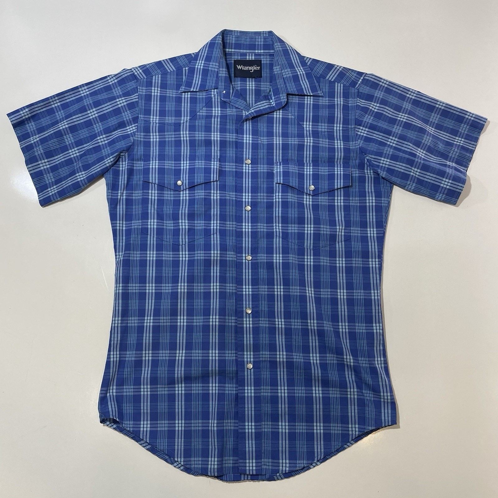 Wrangler VTG Wrangler Shirt Med Plaid Western Pearl Snap Blue Button Size US M / EU 48-50 / 2 - 1 Thumbnail