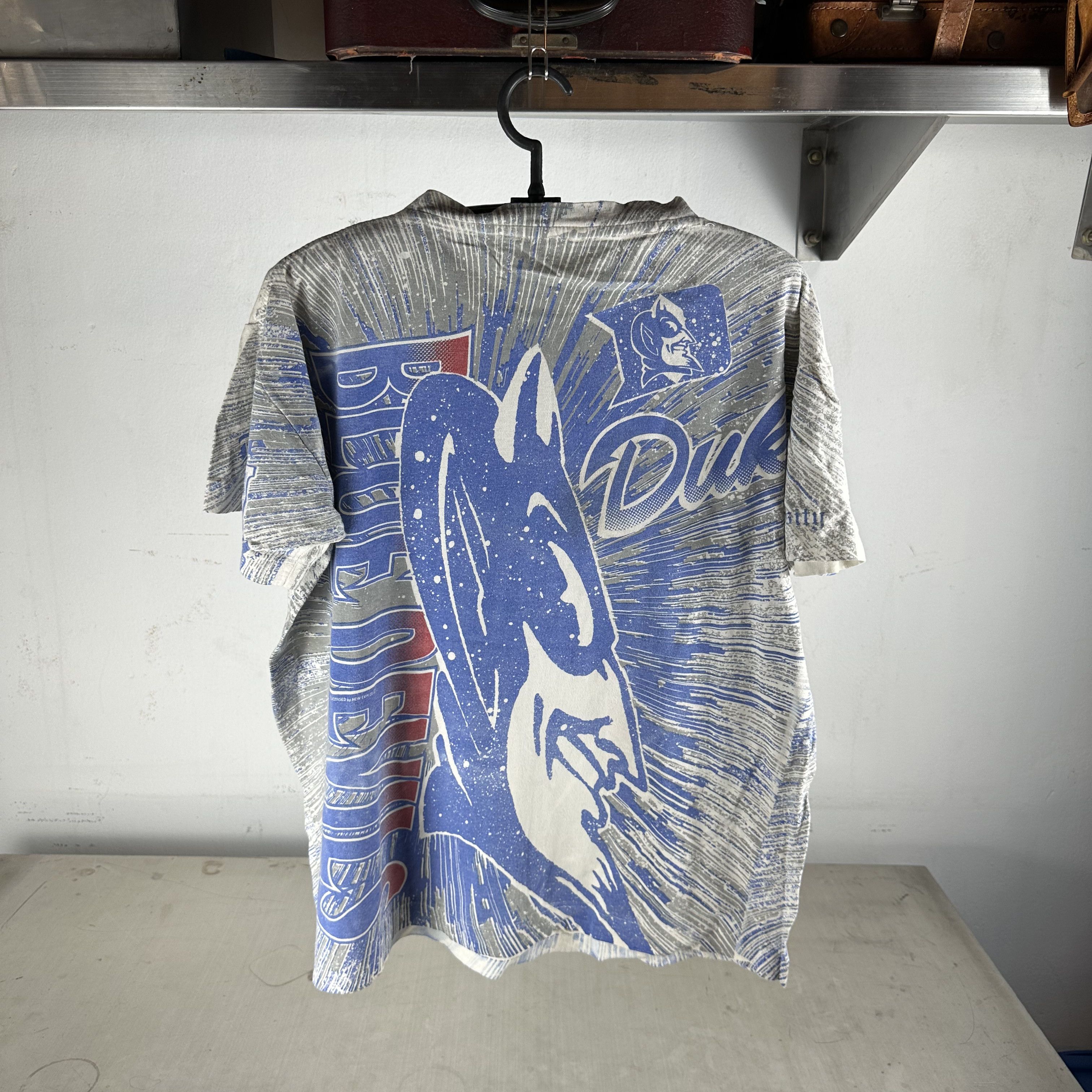 Vintage Vintage 90s Duke Blue Devils NCAA All Over Print AOP T-Shirt Size US XL / EU 56 / 4 - 3 Thumbnail