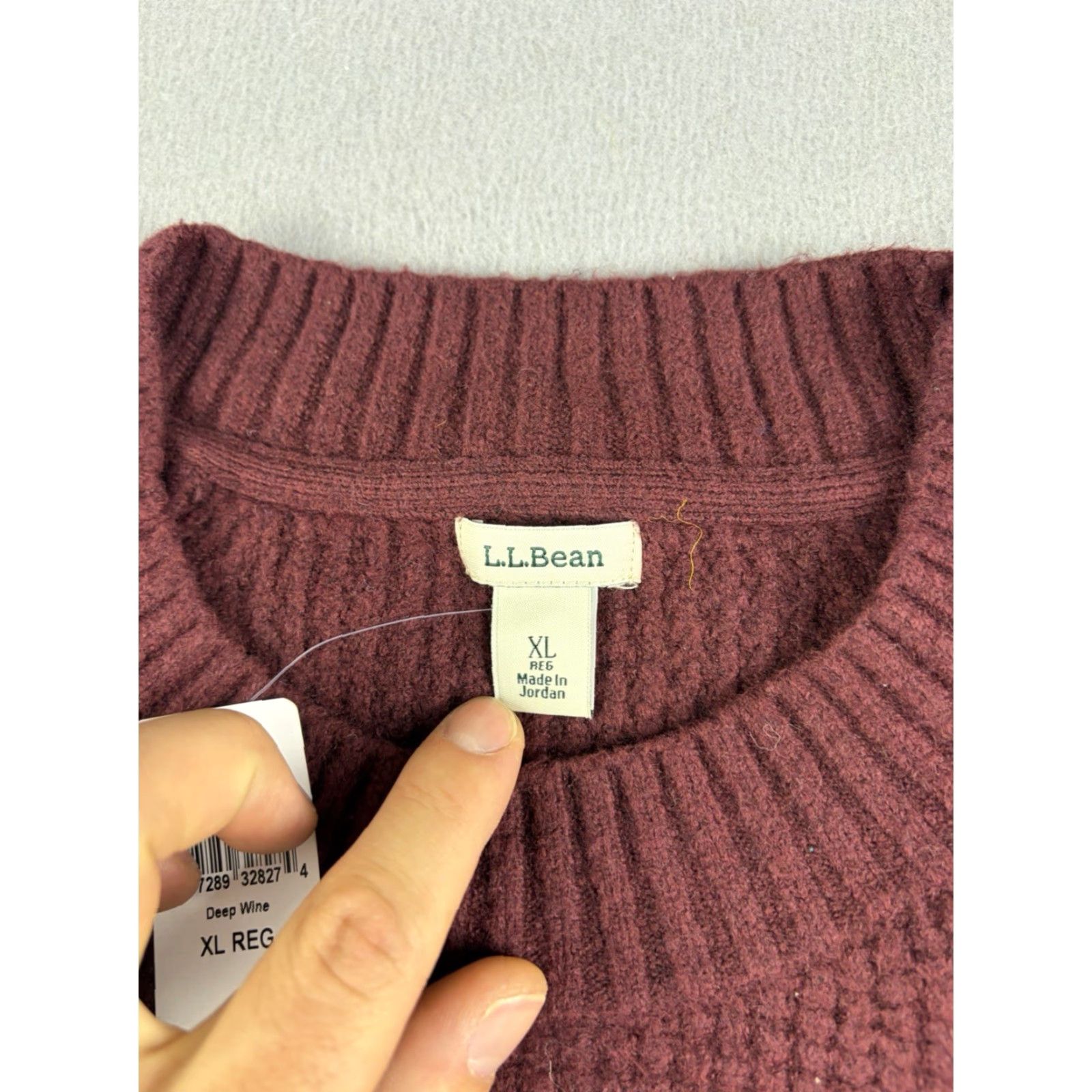 Vintage LL Bean Sweater Women’s XL Wind Red Supersoft Waffle Crewneck Knit Cotton Pullover Long Sleeve Logo Classic Size XL / US 12-14 / IT 48-50 - 4 Thumbnail