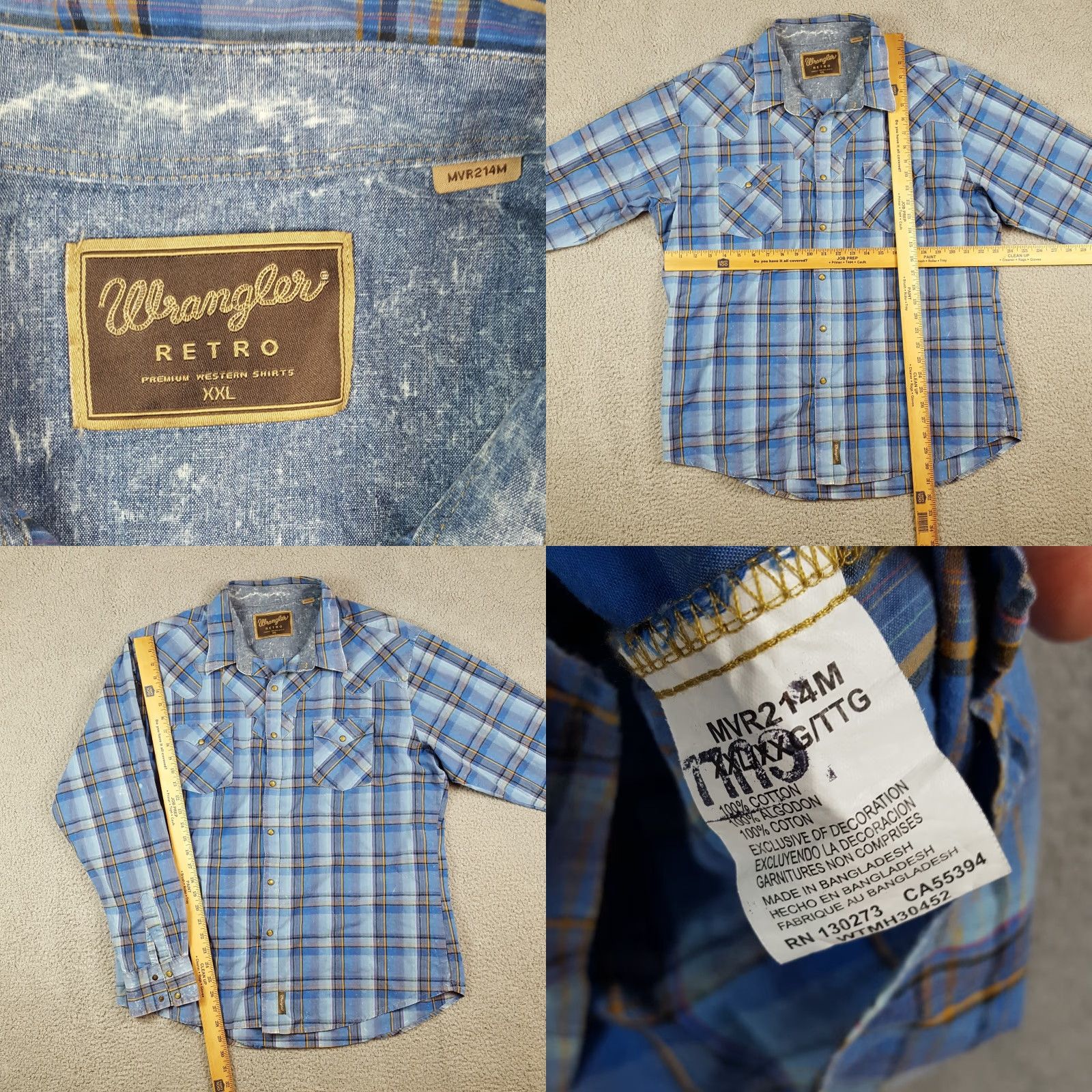 Wrangler Vintage Wrangler Men’s Size 2XL Western Plaid Button Up Cowboy Rodeo Shirt Long Sleeve Blue Fall Seasonal Size US XXL / EU 58 / 5 - 8 Thumbnail