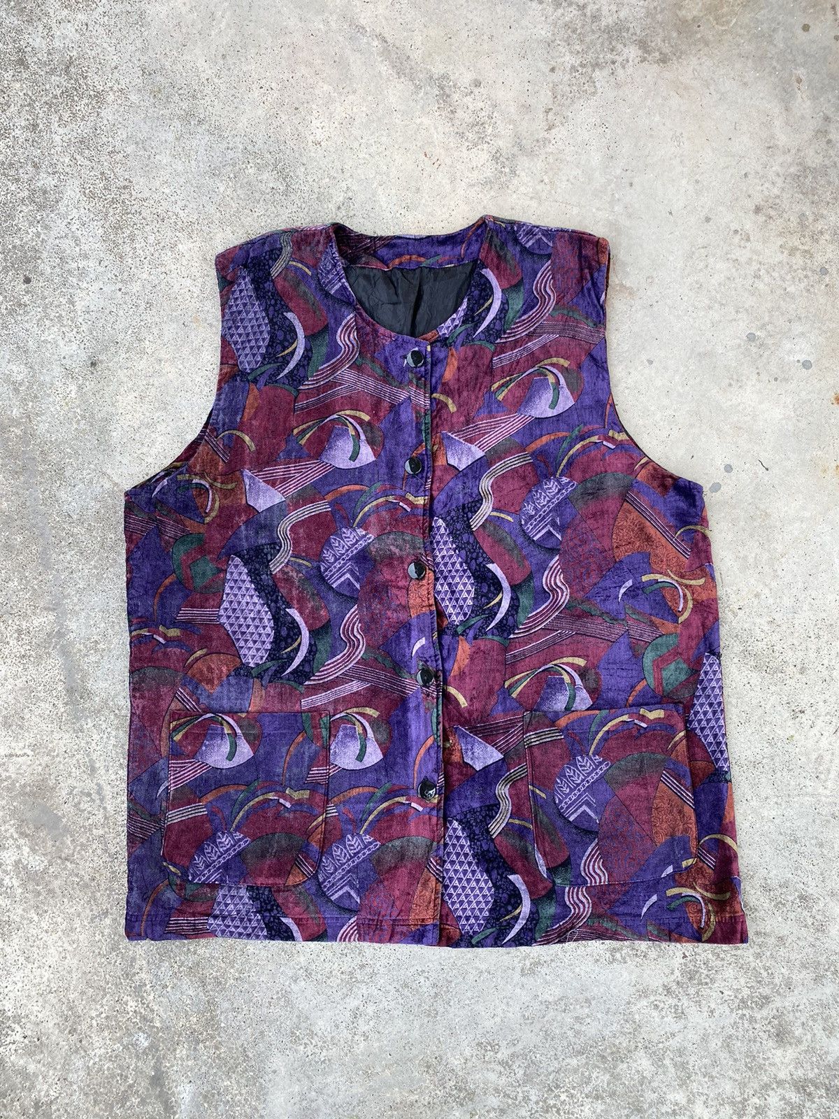 image of Vintage Abstract Art Vest, Women's (Size Large)