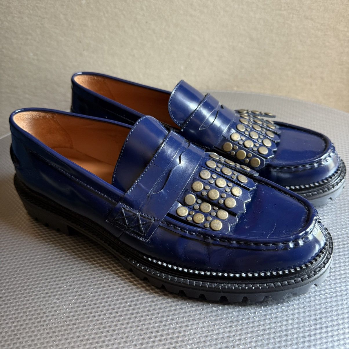Etro Etro navy blue studded tassel loafers Size US 12 / EU 45 - 2 Thumbnail