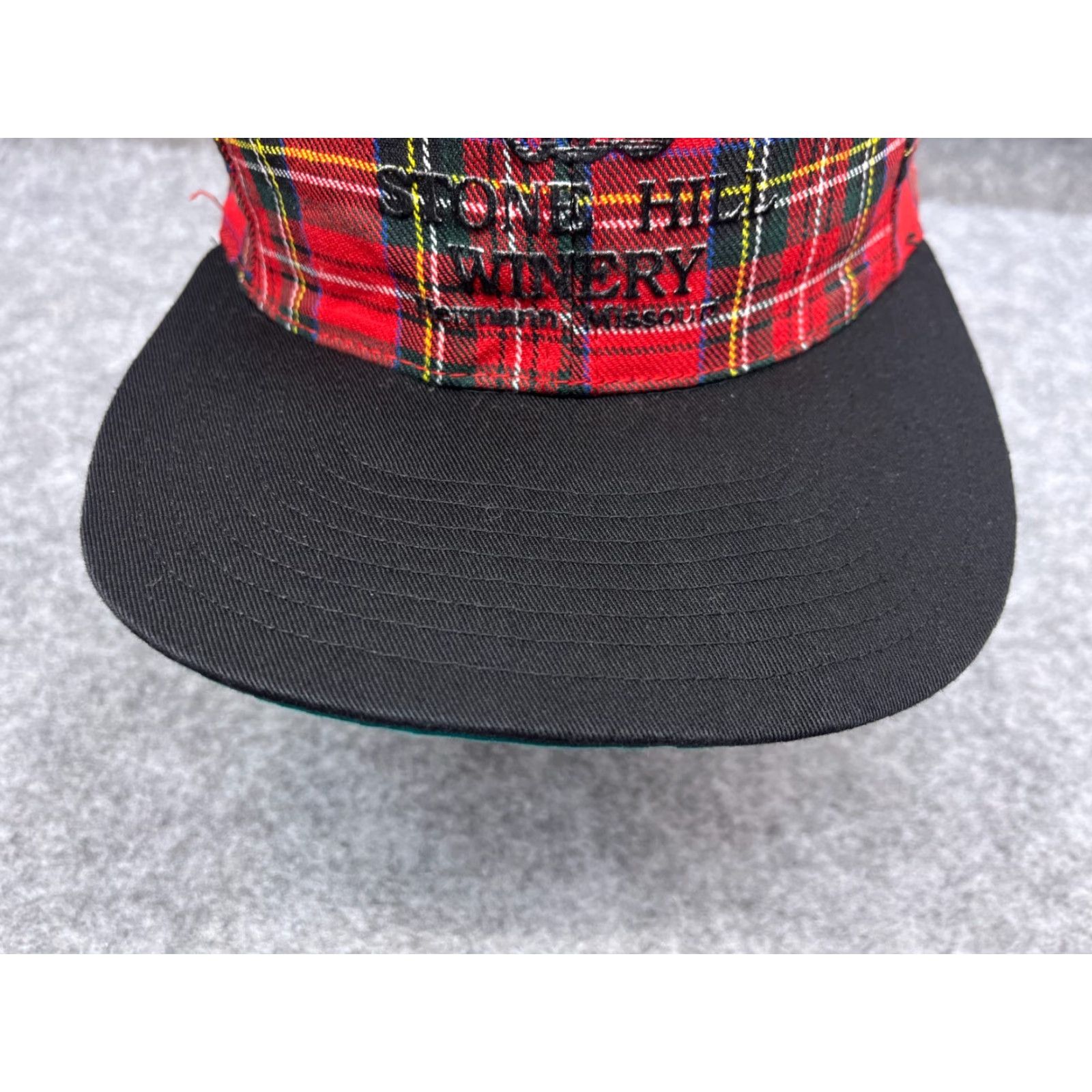 Vintage Nike Stone Hill Winery Missouri's Hat Cap Snap Back Adult One Size Red Plaid Cotton Size ONE SIZE - 3 Thumbnail