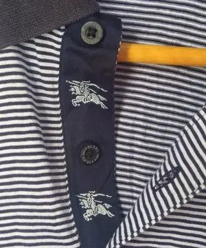 Burberry Vintage Burberry Micro Stripe Polo Shirt Black Collar Size US L / EU 52-54 / 3 - 5 Thumbnail