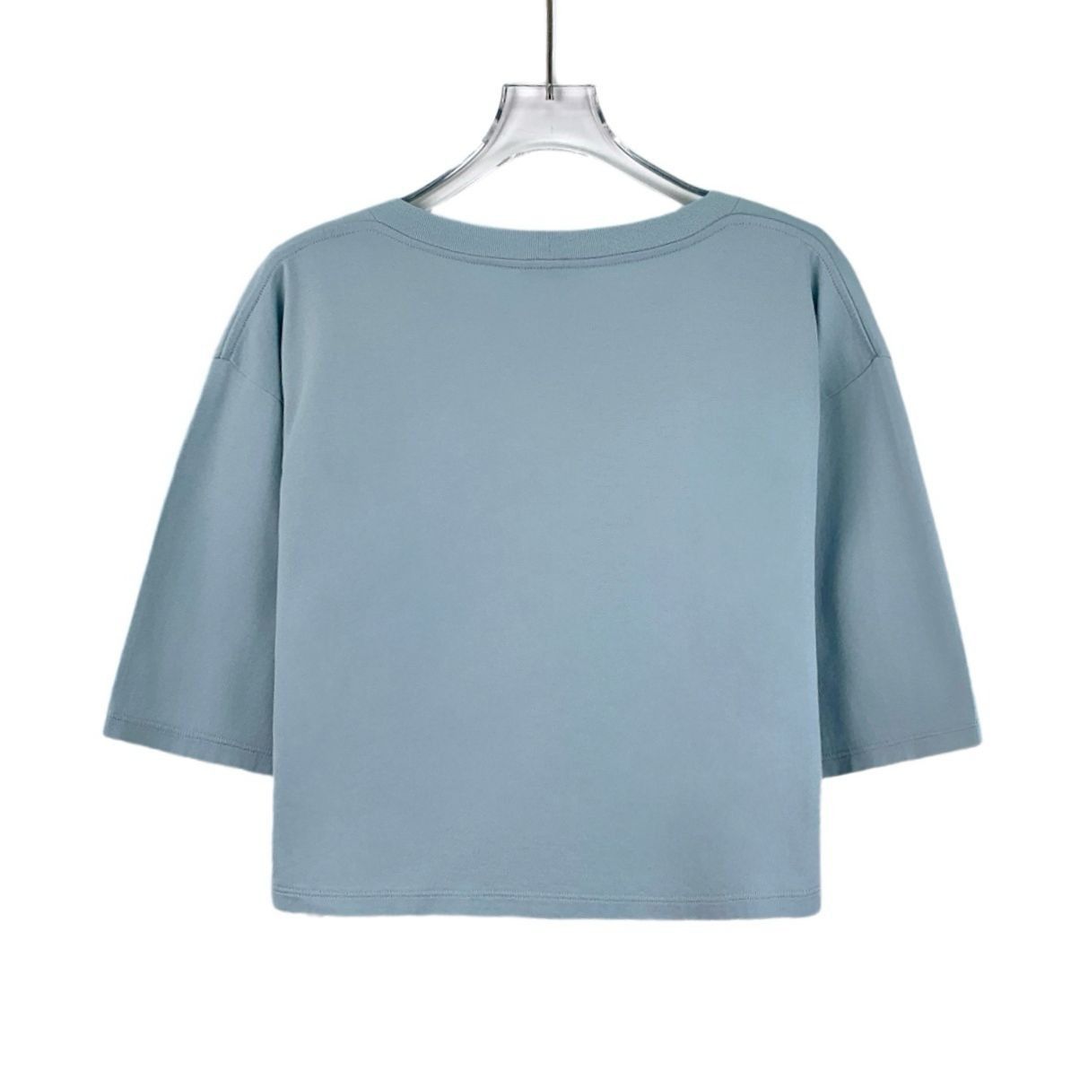 Celine Celine Light Blue Letter Printed Cotton Round-Neck Short-Sle Size M / US 6-8 / IT 42-44 - 8 Thumbnail
