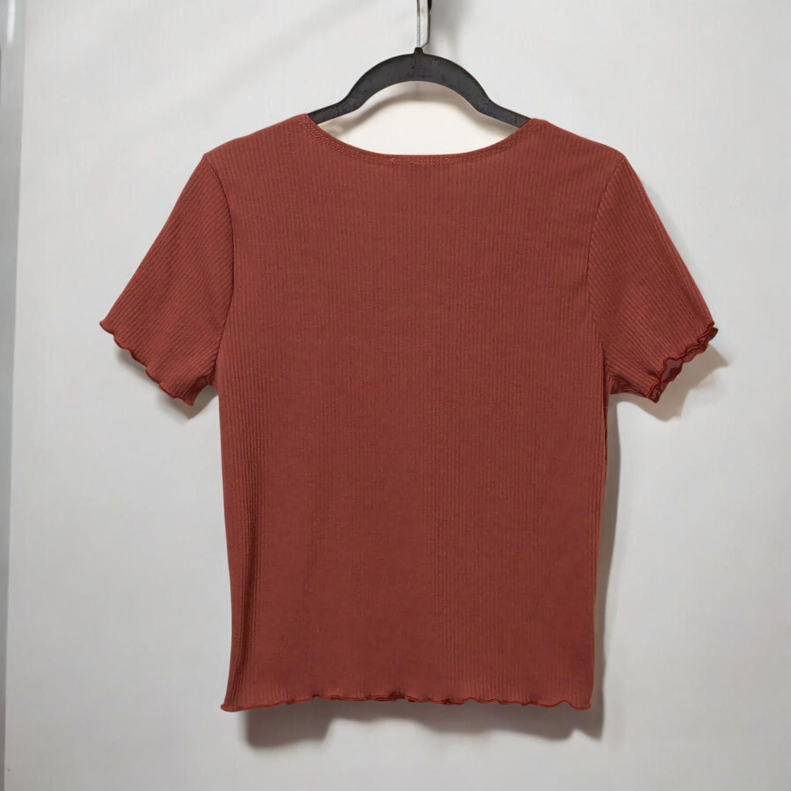Designer Caution to the Wind Ribbed Button-Up Top Size XS / US 0-2 / IT 36-38 - 2 Thumbnail