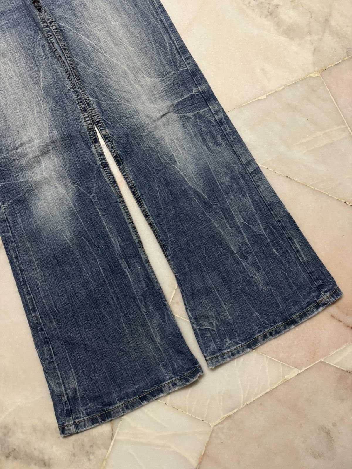 Tornado Mart 💥BAGGY FLARE INSANE💥90's JAPANESE WHISKER BELL BOTTOM JEANS Size US 29 - 8 Thumbnail