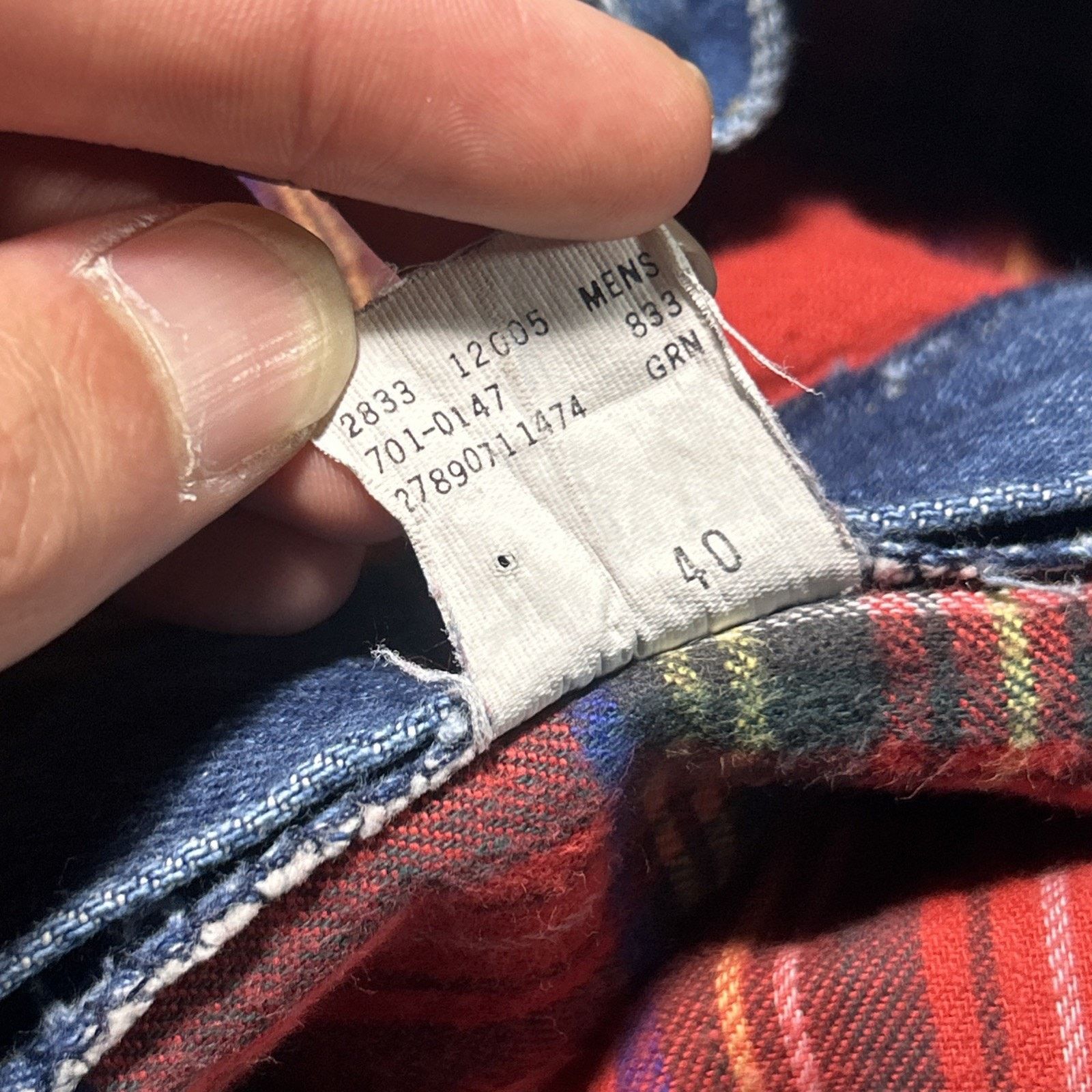 L.L. Bean USA LL Bean Flannel Lined Straight Jeans Mens 31x30 Plaid Size US 31 - 12 Thumbnail