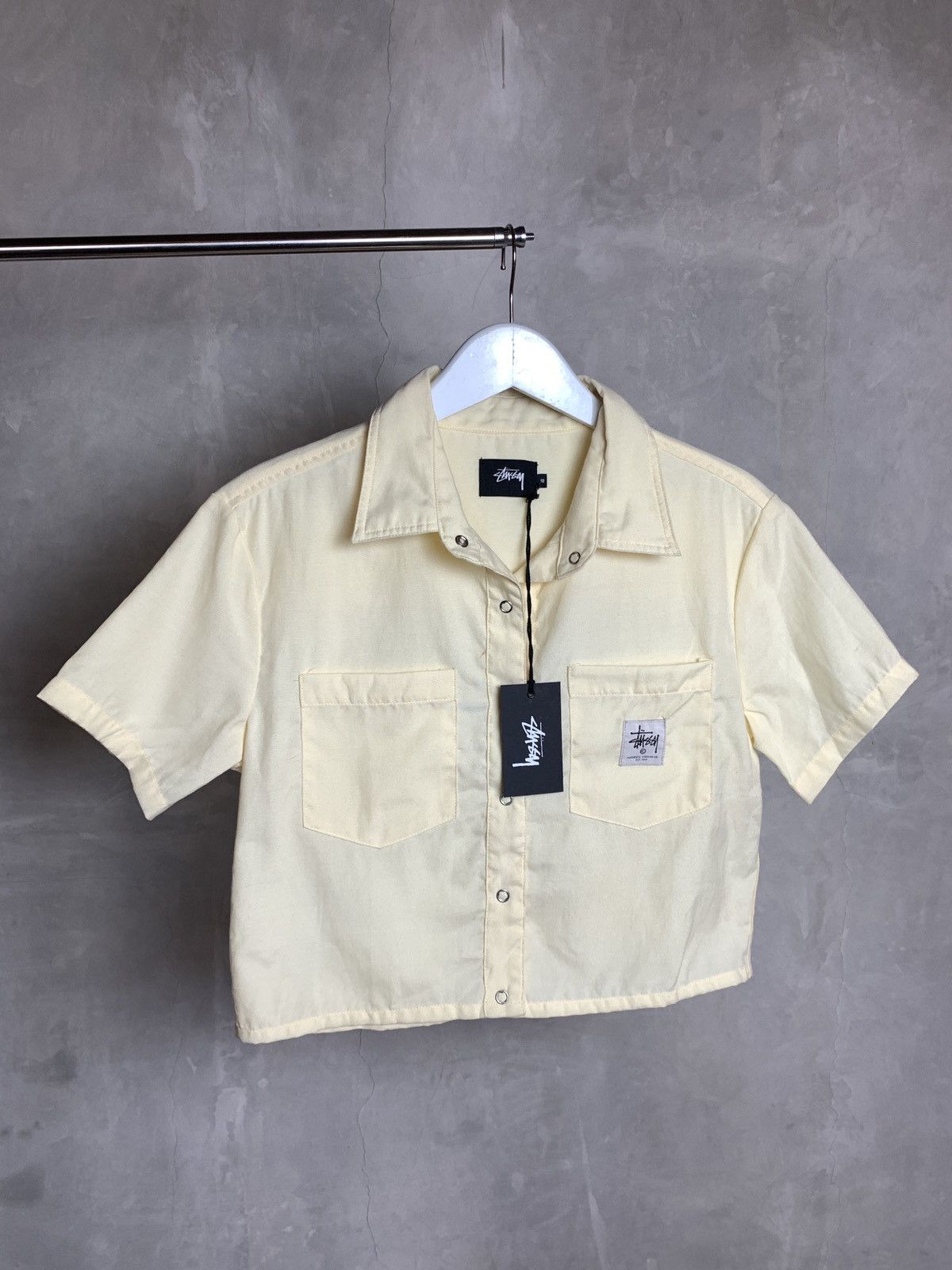 image of Stussy Womens Crop Shirt in Yellow