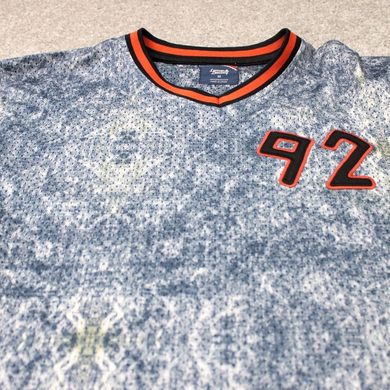 Vintage Lemar & Dauley Jersey Shirt Mens Medium Blue Acid Wash Activewear S/S Size US XL / EU 56 / 4 - 5 Thumbnail