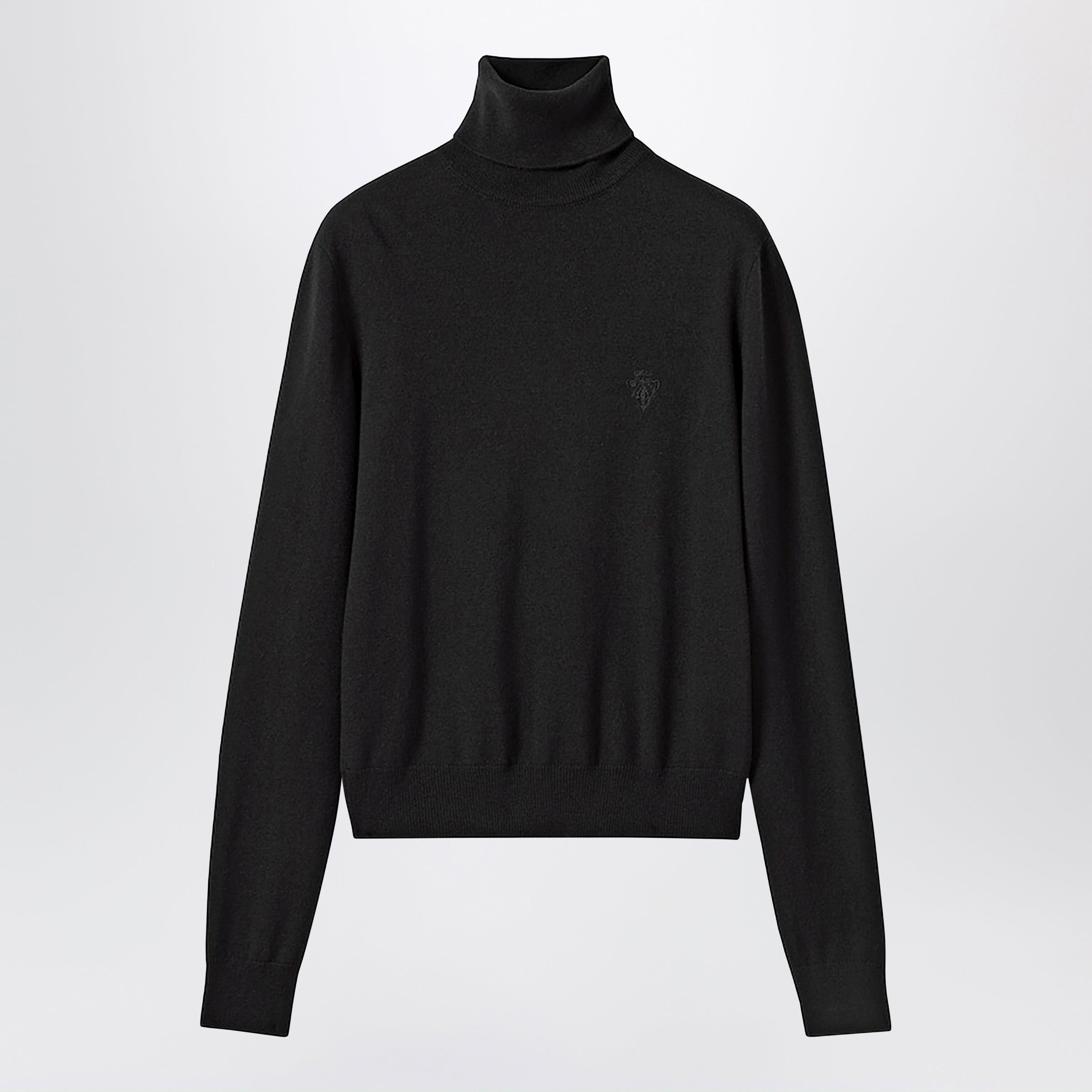 Gucci Gucci Black Wool Turtleneck With Logo Embroidery Size M / US 6-8 / IT 42-44 - 1 Thumbnail