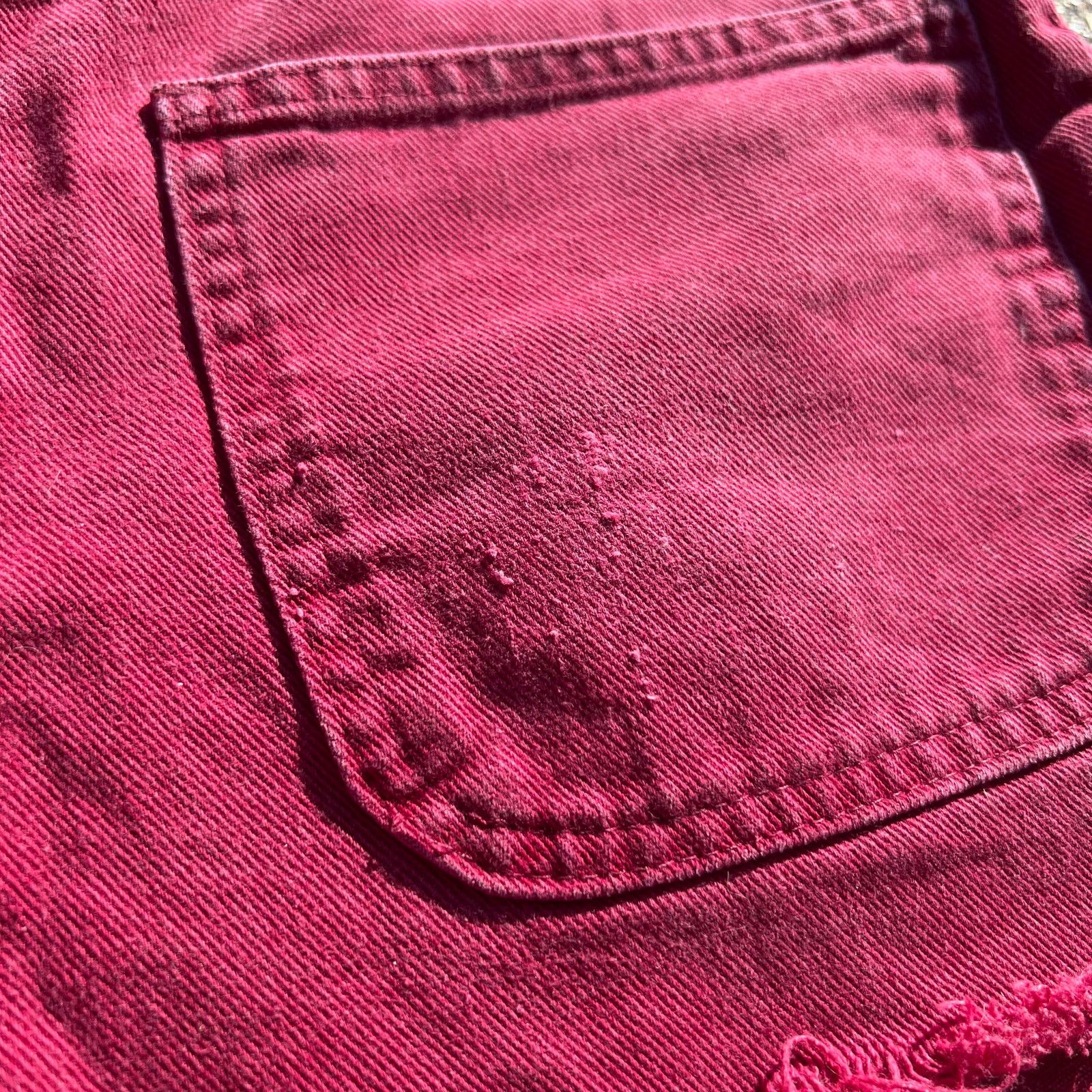 Levi's 60s maroon Levi’s big E white tab cut off Jean shorts Size 6 Size 28" / US 6 / IT 42 - 3 Thumbnail