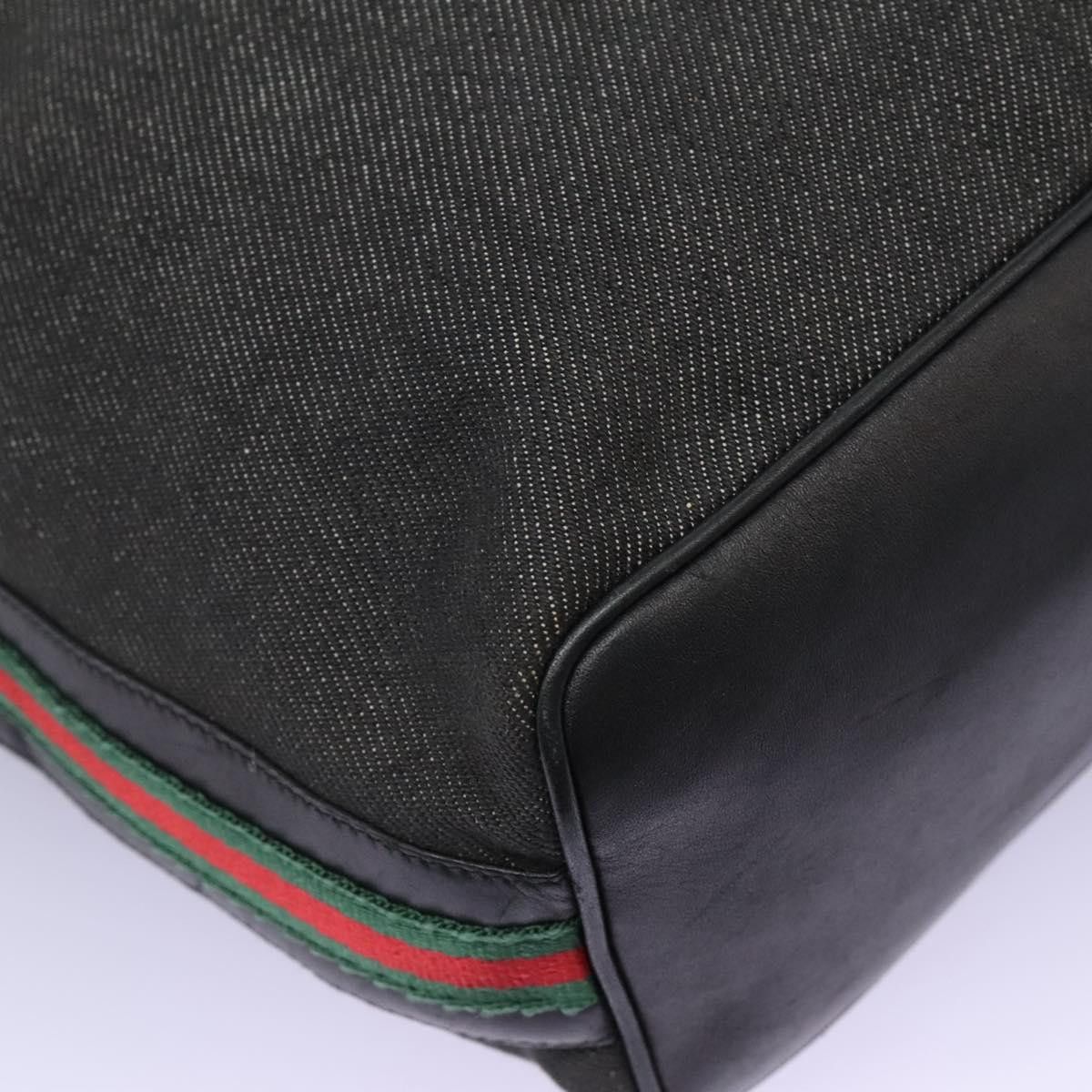 Gucci GUCCI Web Sherry Line Shoulder Bag Denim Black Red Green Size ONE SIZE - 10 Thumbnail