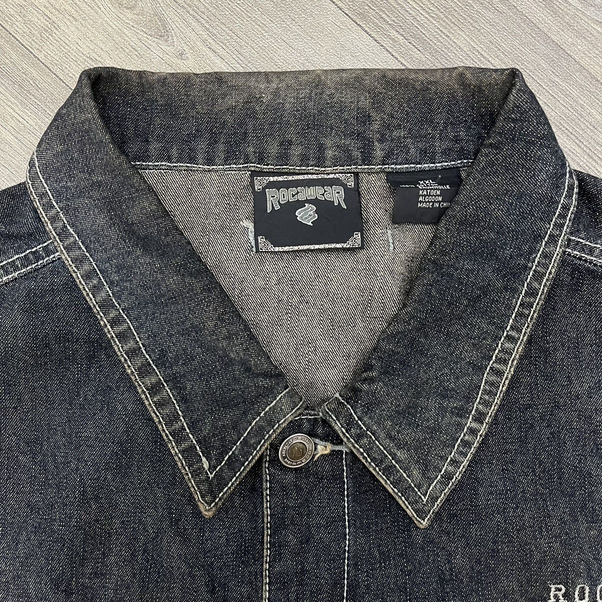 Rocawear × Vintage Vintage Y2K Rocawear Big Logo Black Wash Denim Jacket Size US XXL / EU 58 / 5 - 11 Thumbnail