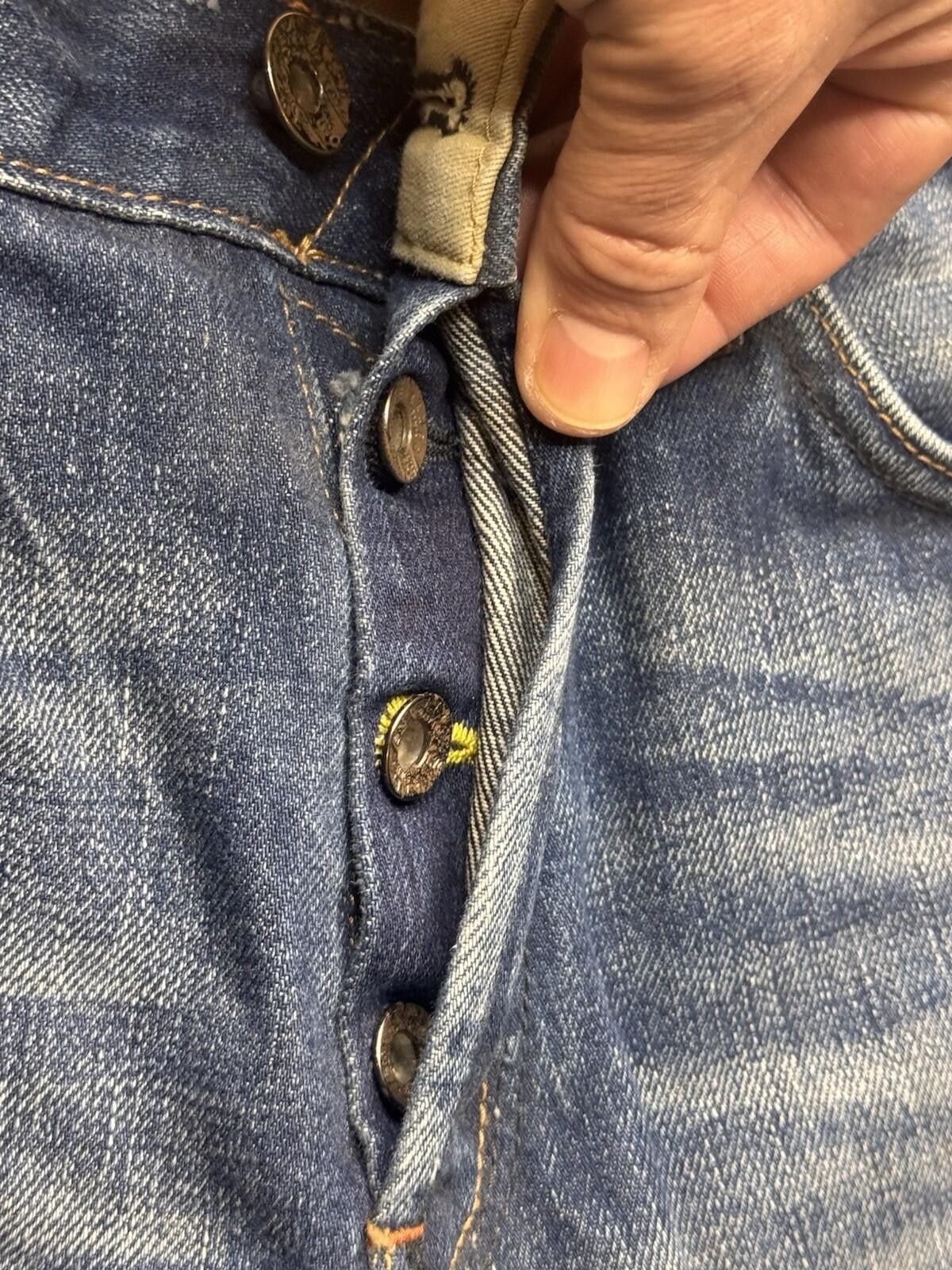 French Connection FCUK Jeans Wide Leg Mens 28 French Conn Blue Button Fly 751 Size US 28 / EU 44 - 9 Thumbnail
