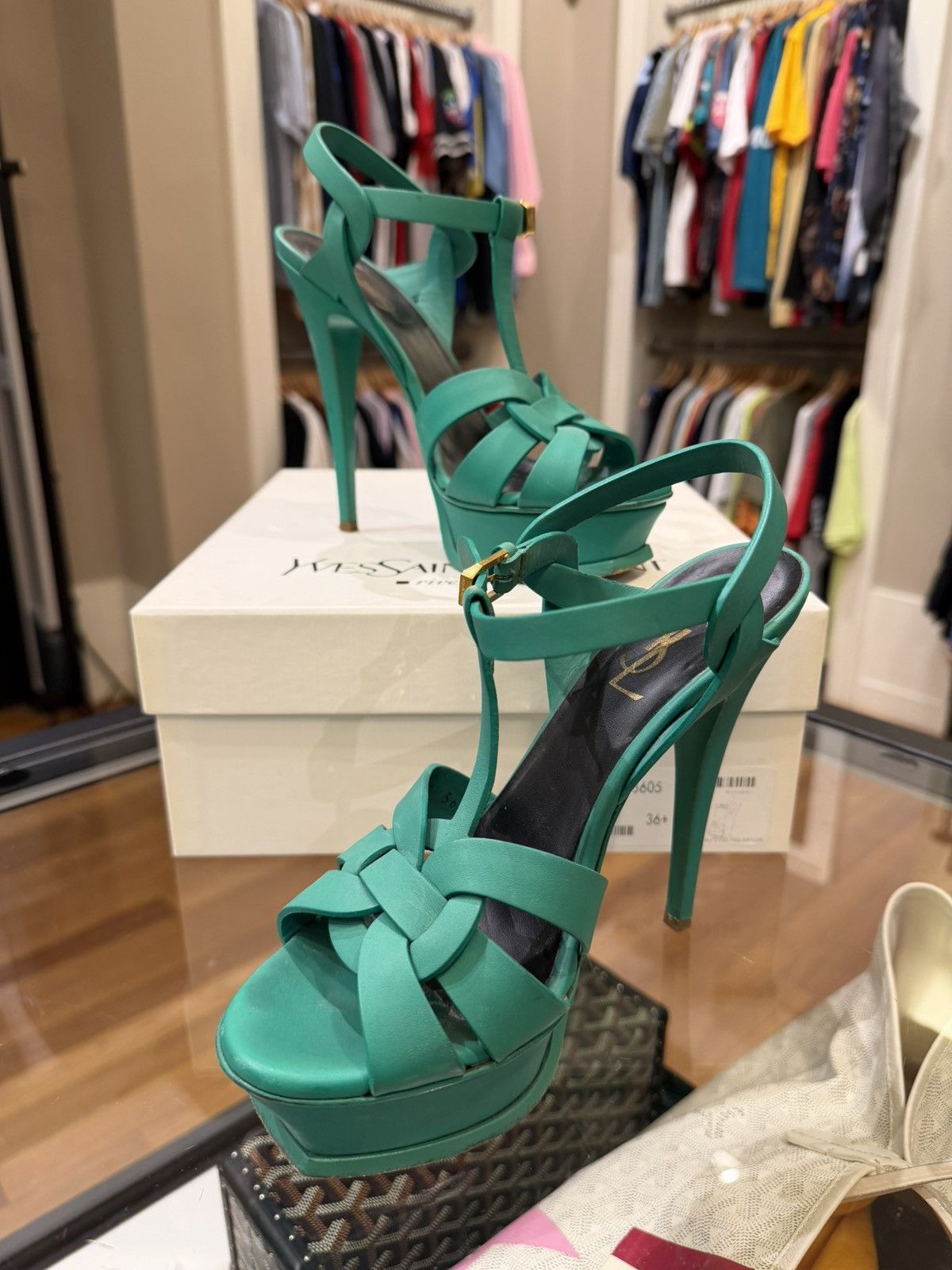 Yves Saint Laurent YSL Saint Laurent Tribute Platform Sandals Size US 6.5 / IT 36.5 - 3 Thumbnail