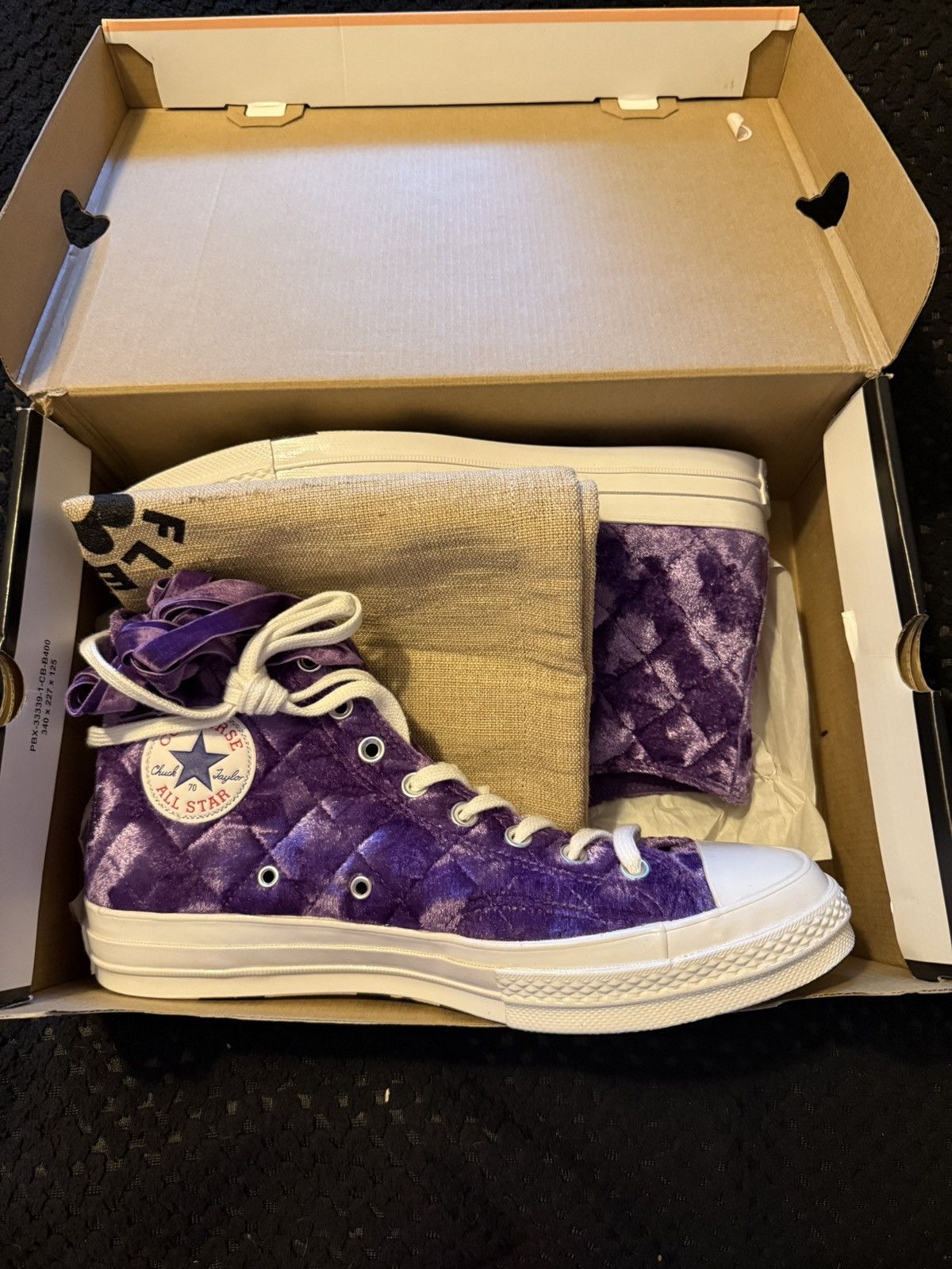Converse × Golf le Fleur DEADSTOCK Chuck 70 High Purple Quilted Velvet Size US 10.5 / EU 43-44 - 1 Thumbnail