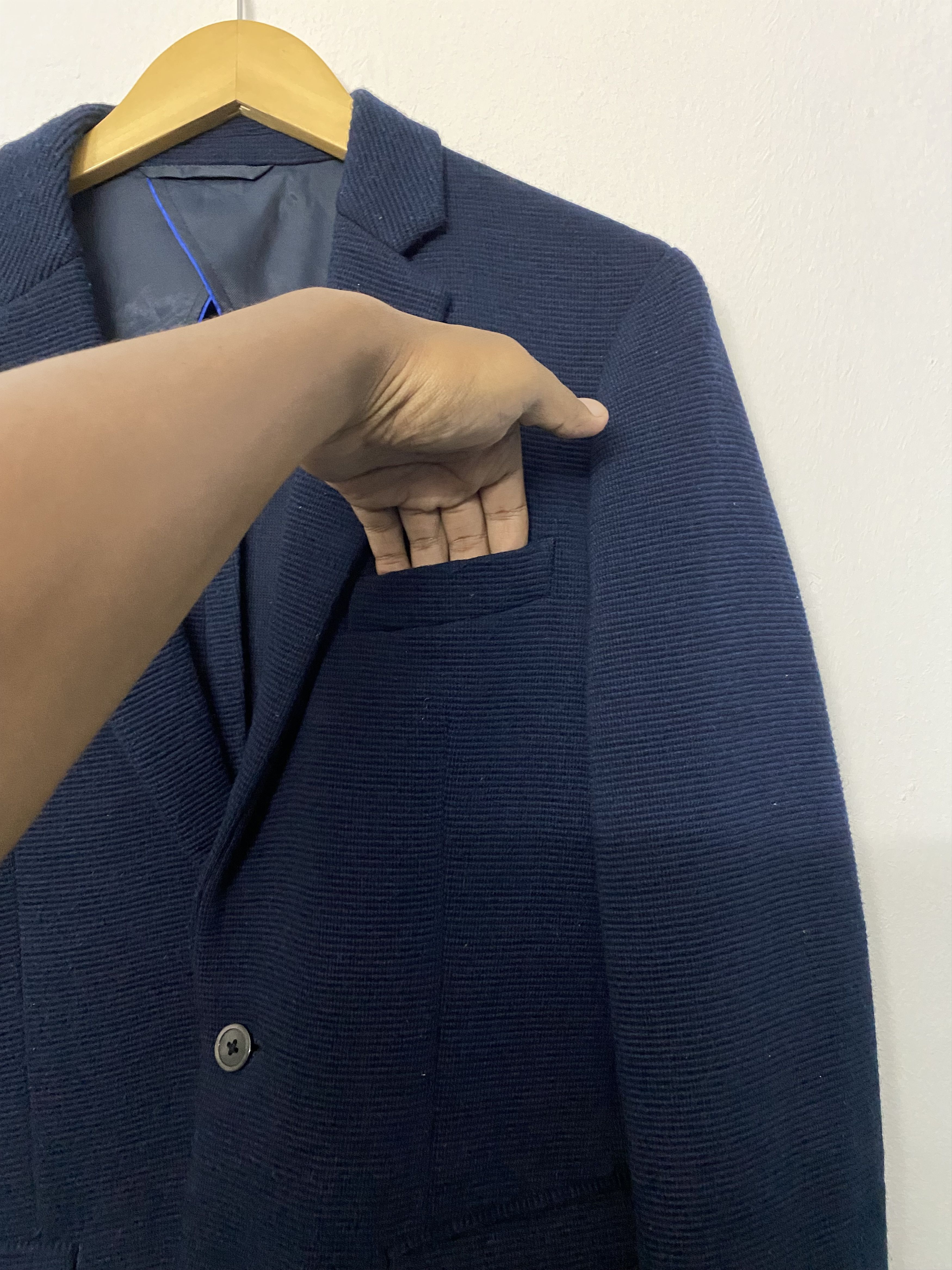 Beams Plus BEAMS HEART Textured Knit Navy Blazer Sport Coat Jacket Size US S / EU 44-46 / 1 - 6 Thumbnail