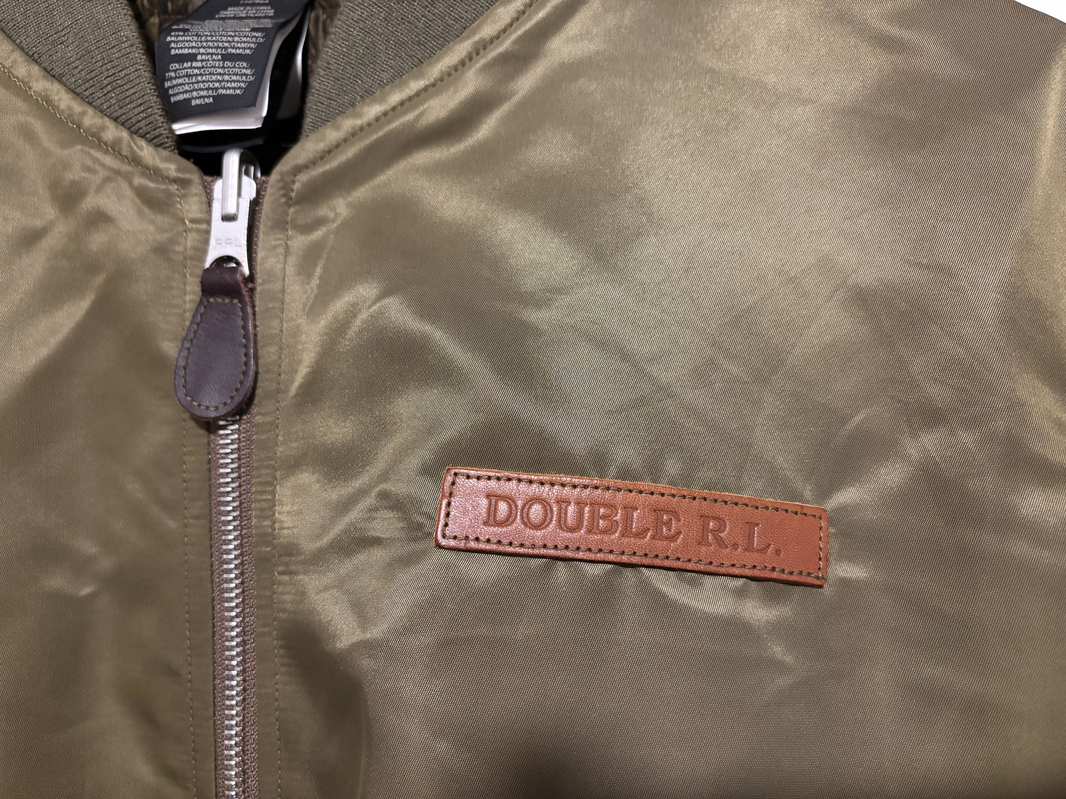 Polo Ralph Lauren $990 Double RL Olive Eagle Reversible Flight Jacket Size US M / EU 48-50 / 2 - 17 Thumbnail