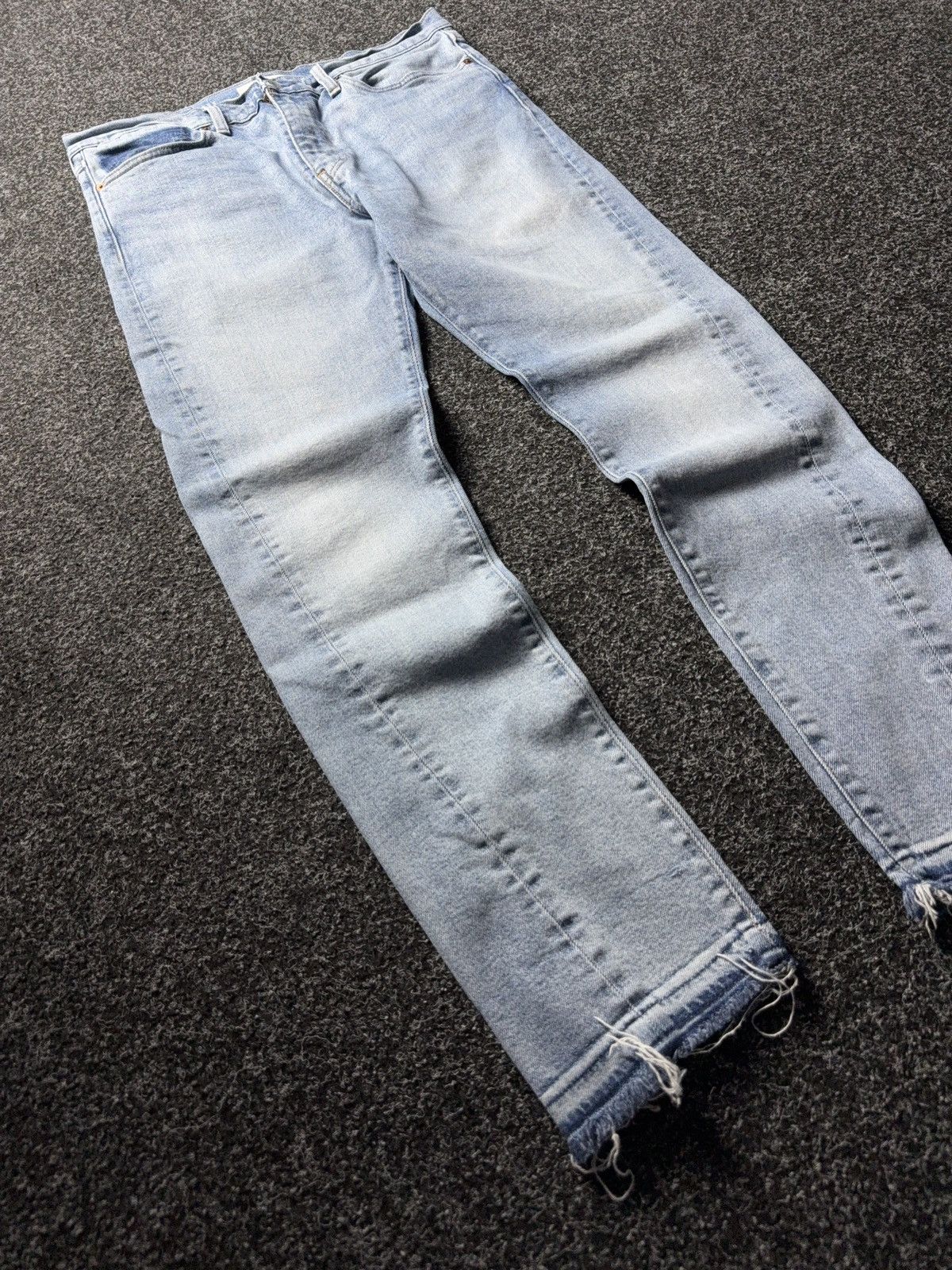 Levi's 00s Y2K Levi’s Altered 510 Skinny Jeans Light Wash Raw Hem Size US 34 / EU 50 - 2 Thumbnail