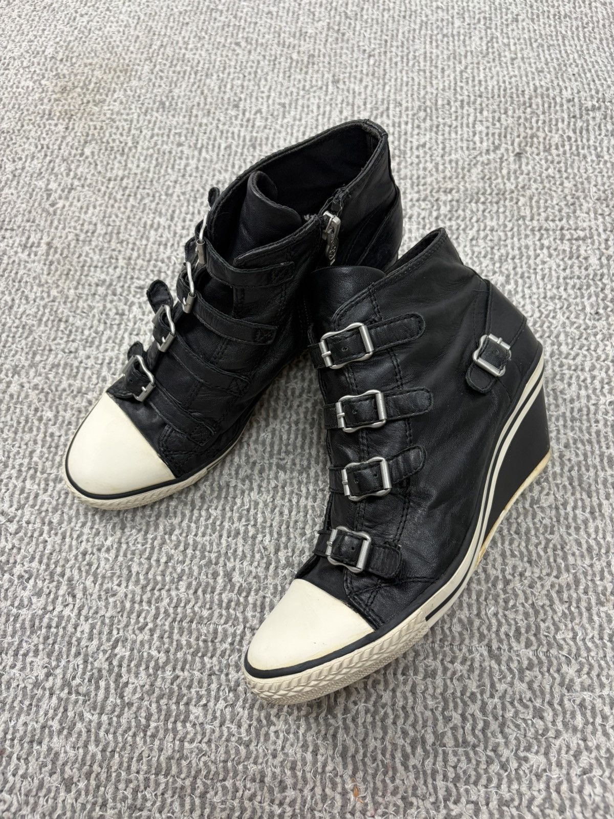 ASH Ash Wedge Genial Buckled Leather Size 39 Size US 9 / IT 39 - 1 Thumbnail