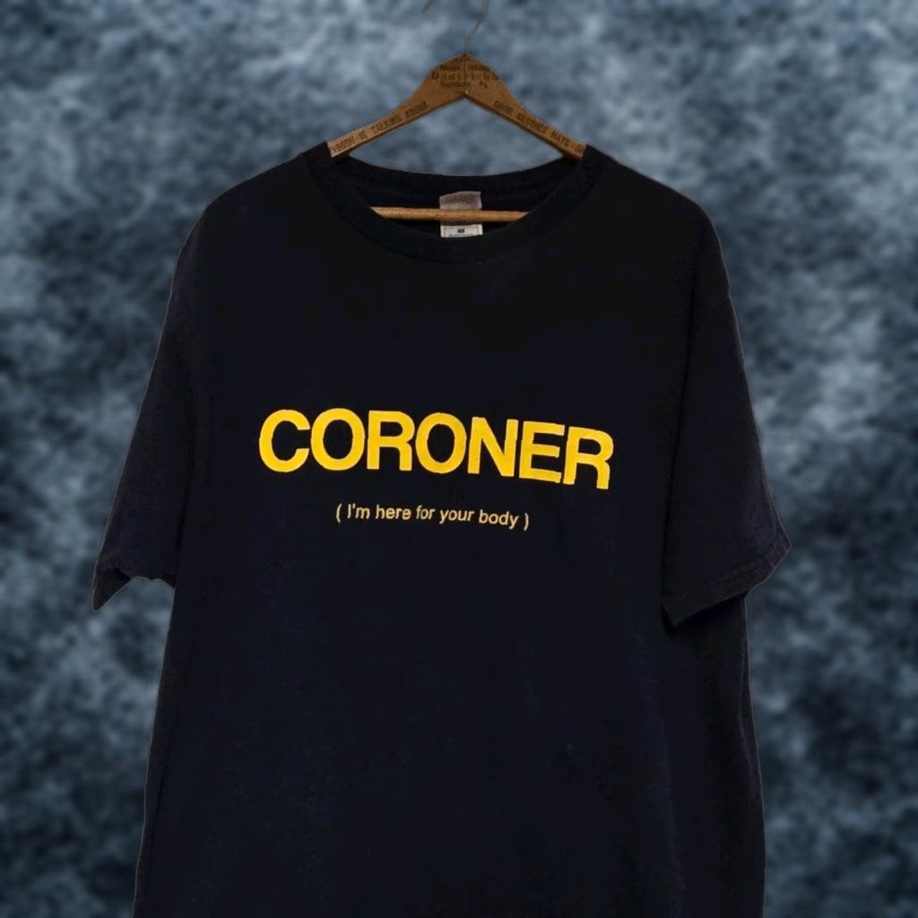 Fruit Of The Loom VINTAGE CORONER T-shirt Men's XL I'm Here For Your Body Navy Blue Y2K Size US XL / EU 56 / 4 - 1 Thumbnail